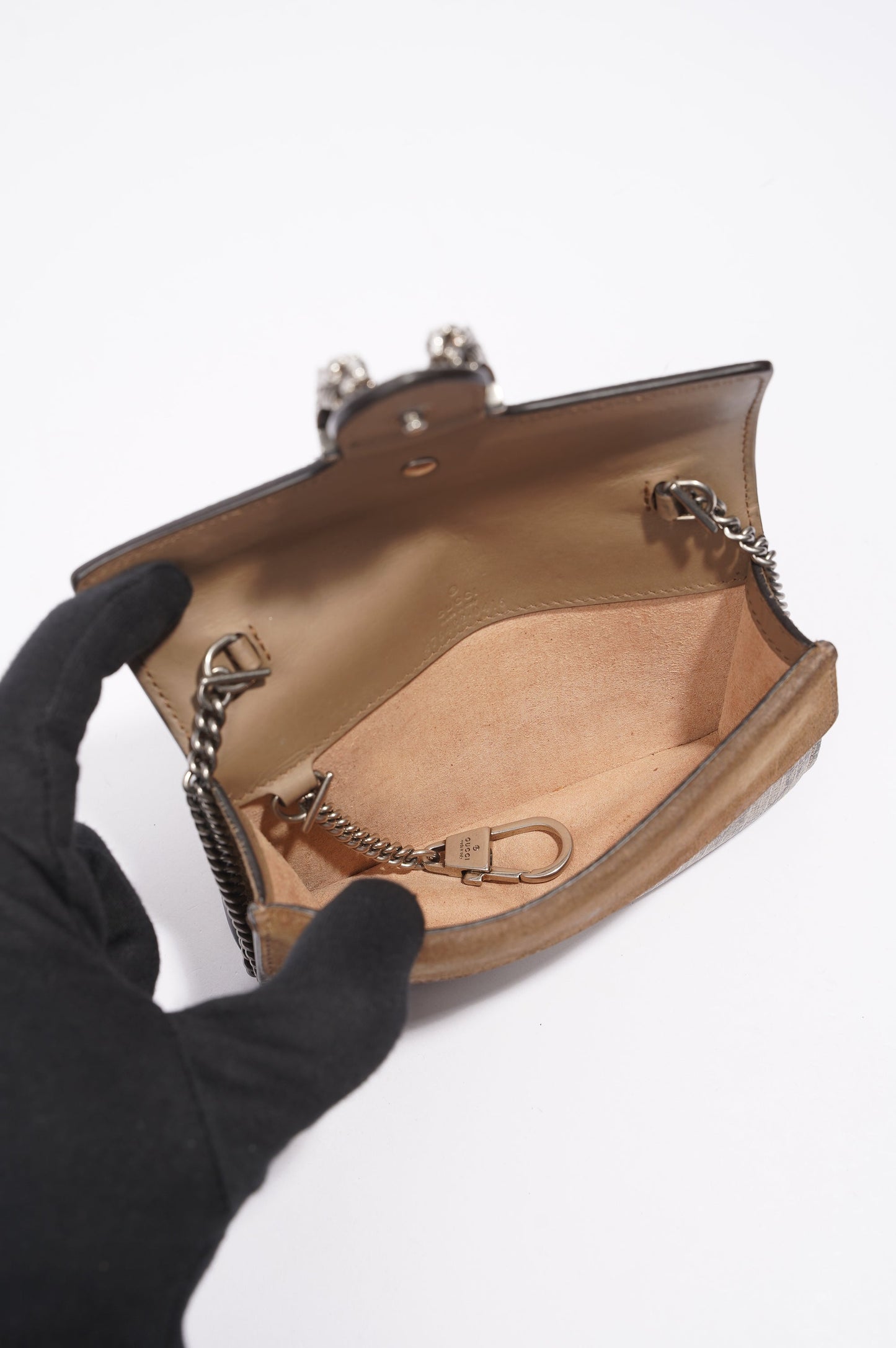 Gucci Womens Dionysus Bag Supreme Canvas Super Mini