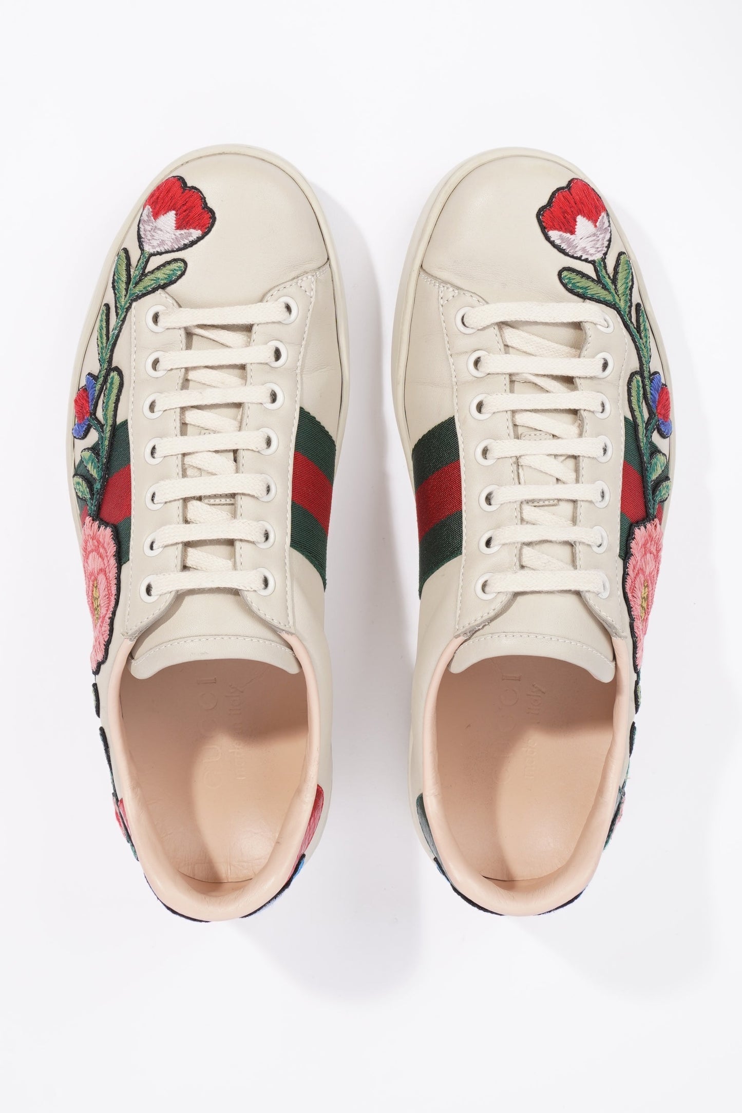 Gucci Mens Ace Floral Off White / Multi EU 40.5 / UK 6.5