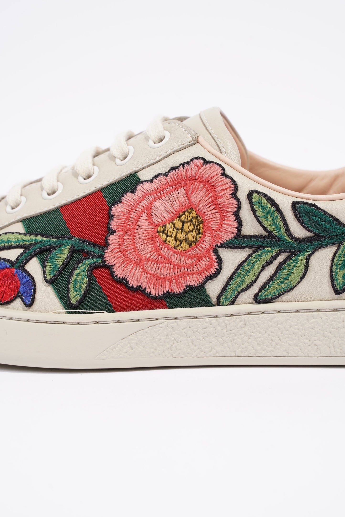 Gucci Mens Ace Floral Off White / Multi EU 40.5 / UK 6.5