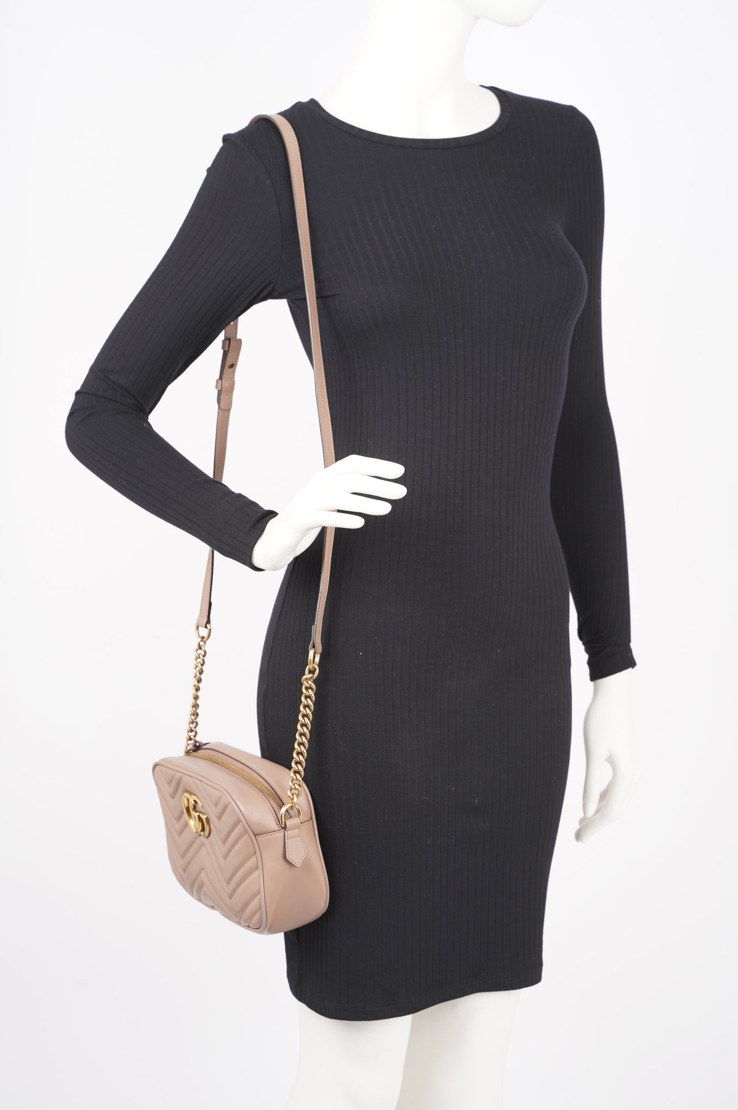 Gucci Womens Marmont Zip Nude Small