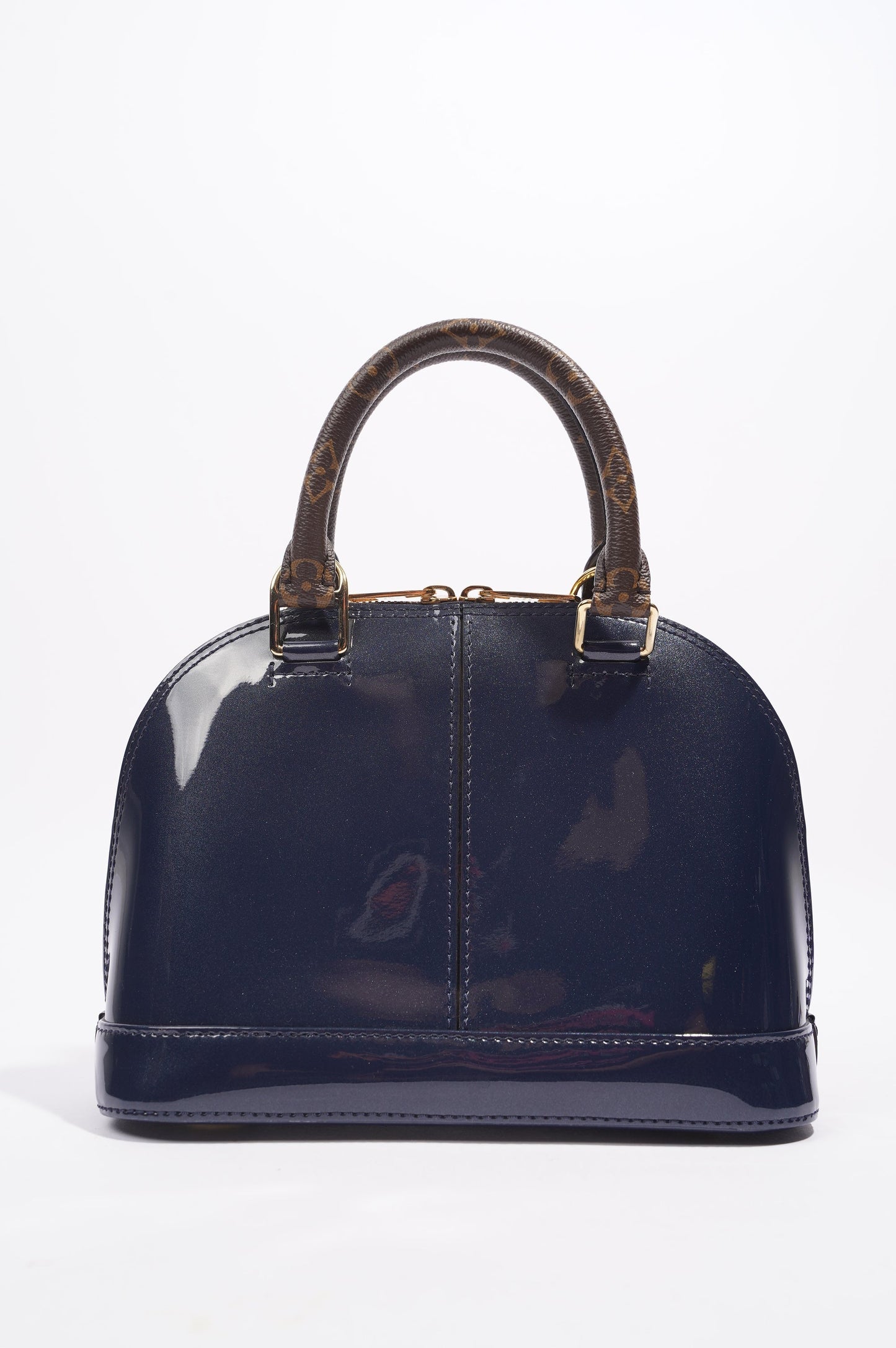 Louis Vuitton Alma Marine Bag Blue Vernis / Canvas BB