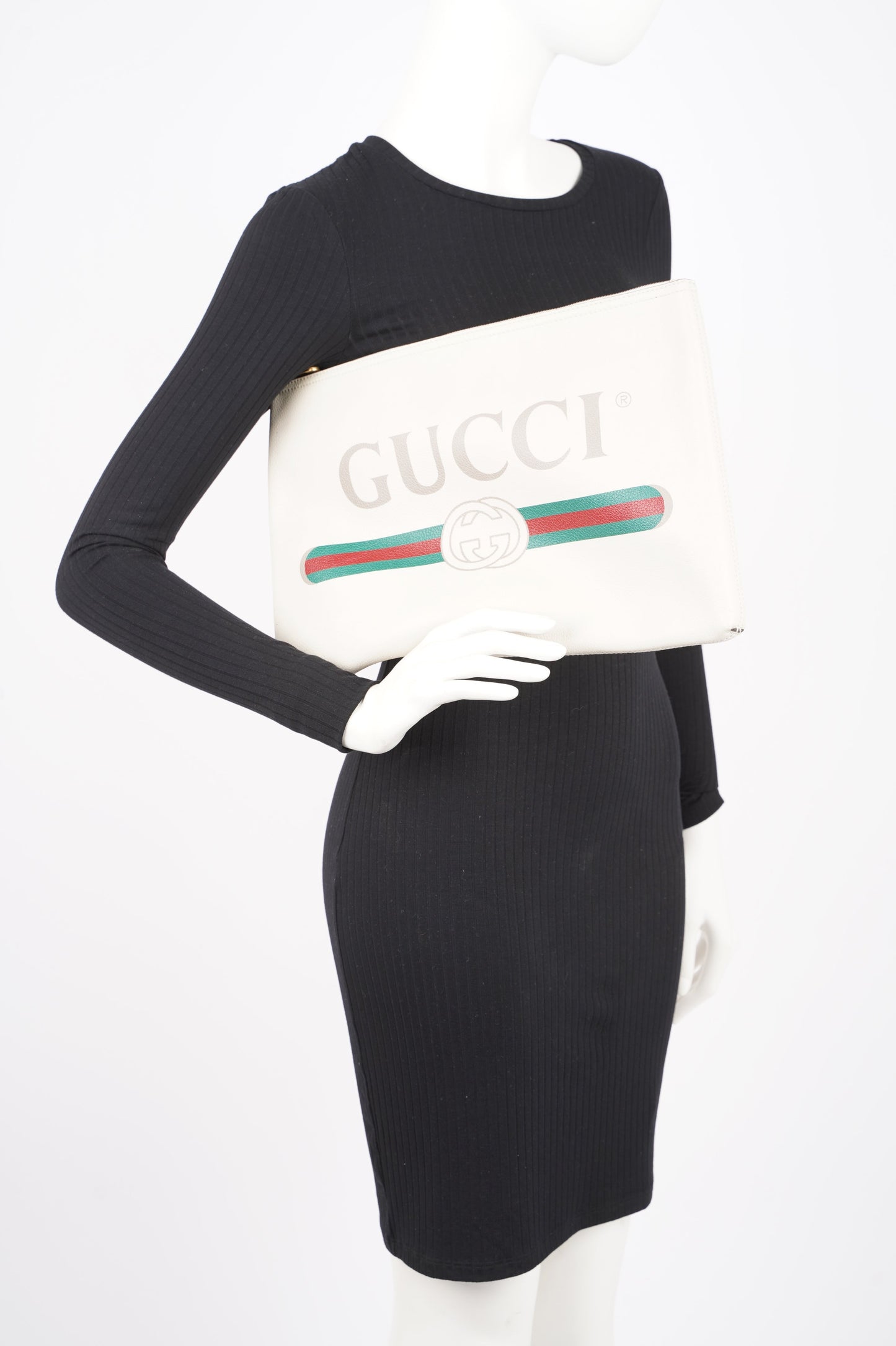 Gucci Womens Portfolio Clutch Bag Cream