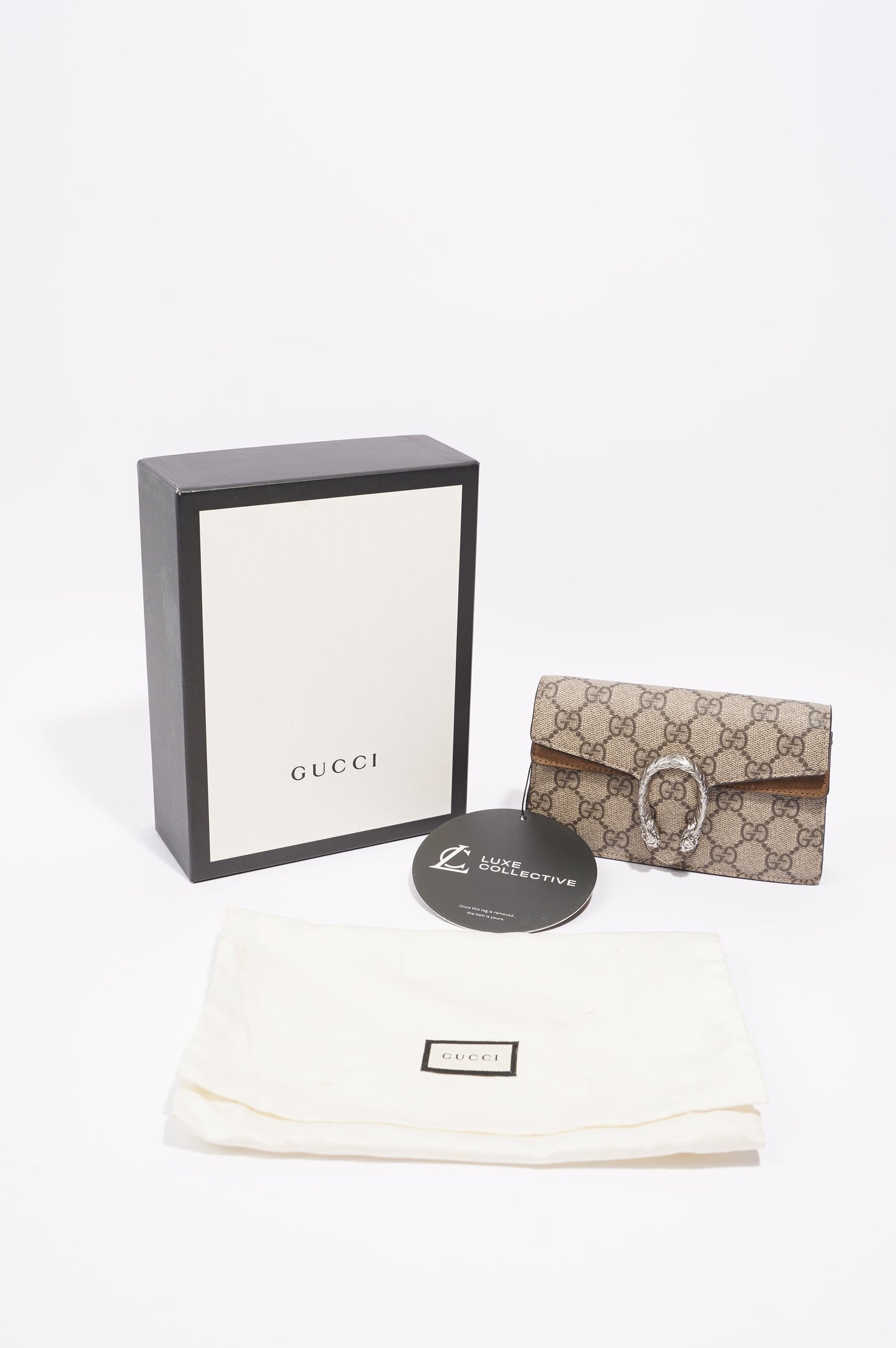 Gucci Womens Dionysus Bag Supreme Canvas Super Mini