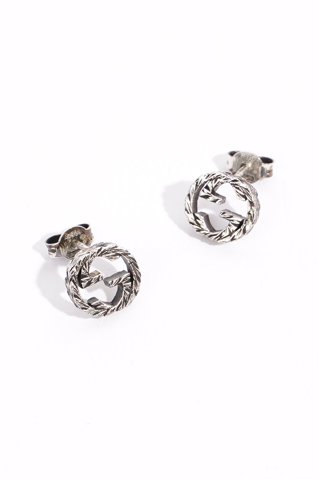 Gucci Interlocking Earrings Sterling Silver