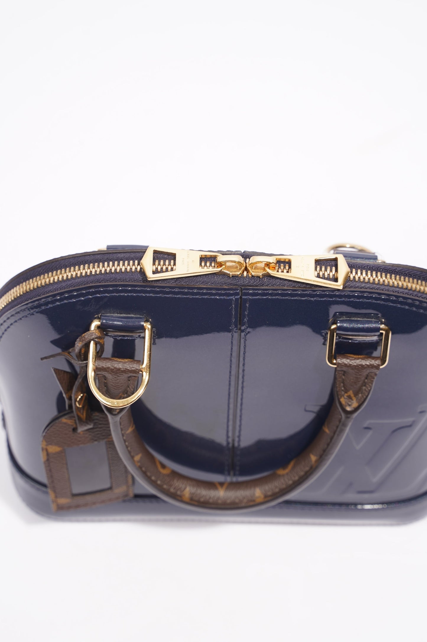 Louis Vuitton Alma Marine Bag Blue Vernis / Canvas BB