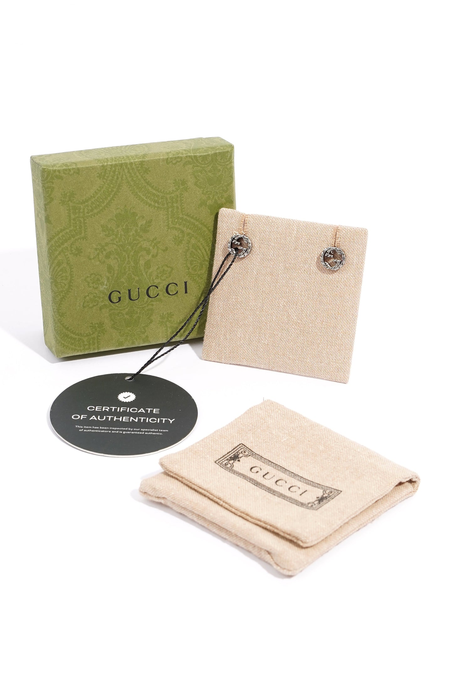 Gucci Interlocking Earrings Sterling Silver