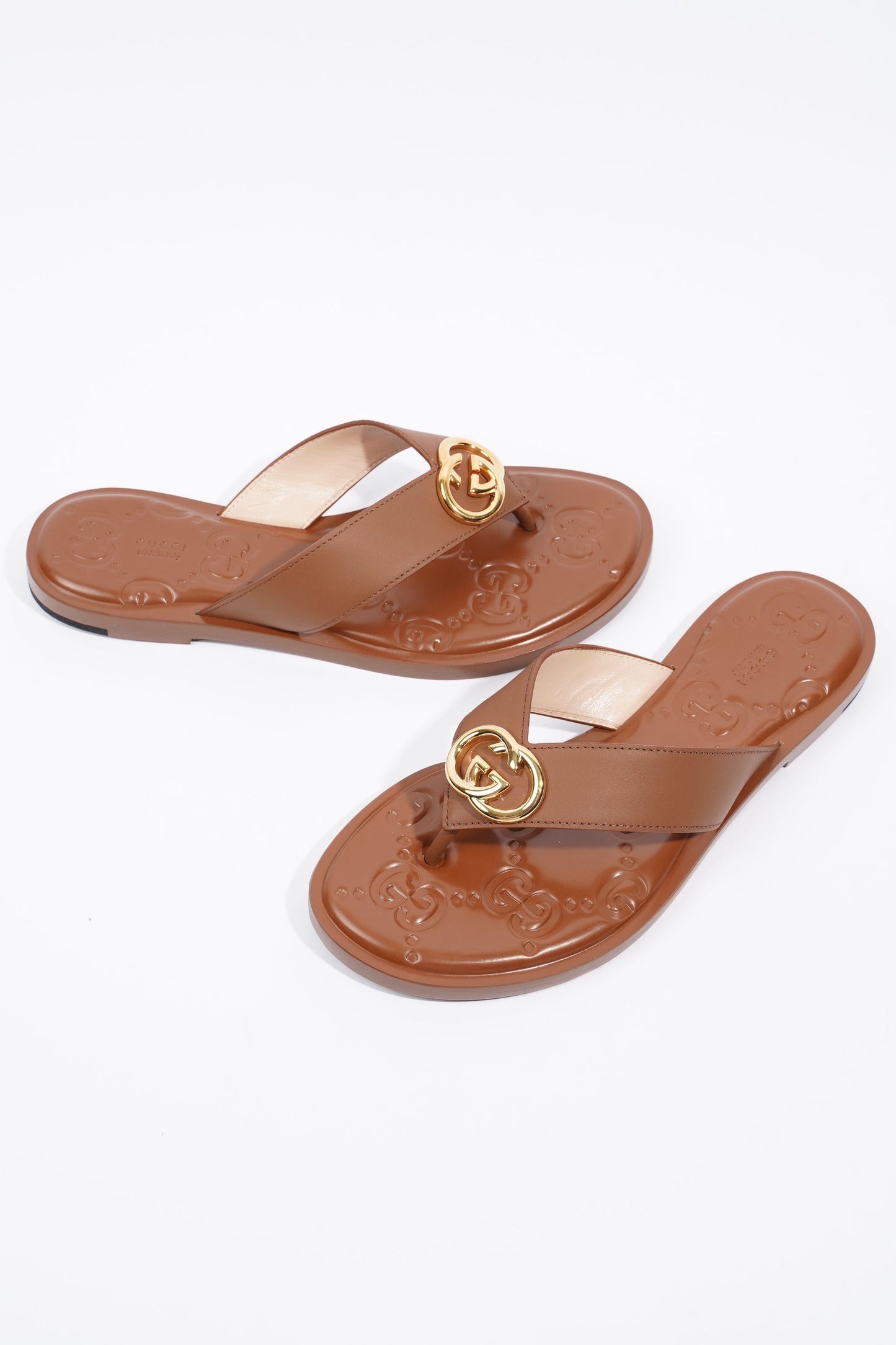 Gucci Interlocking G Thong Brown EU 37.5 / UK 4.5