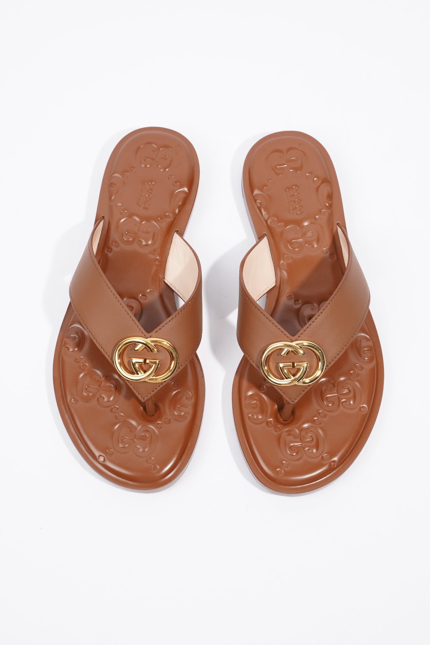 Gucci Interlocking G Thong Brown EU 37.5 / UK 4.5