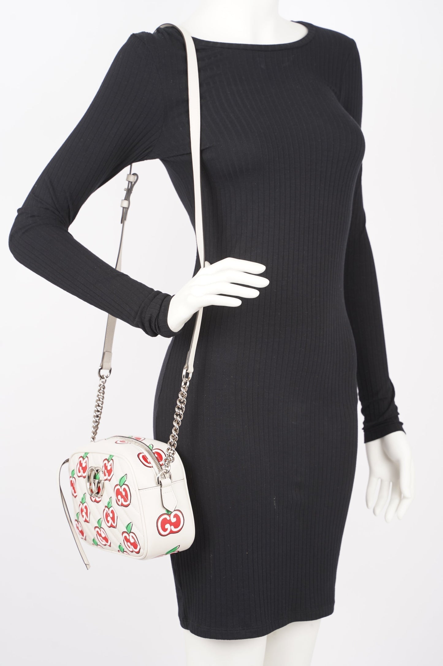 Gucci GG Apple Marmont Bag White Leather Small