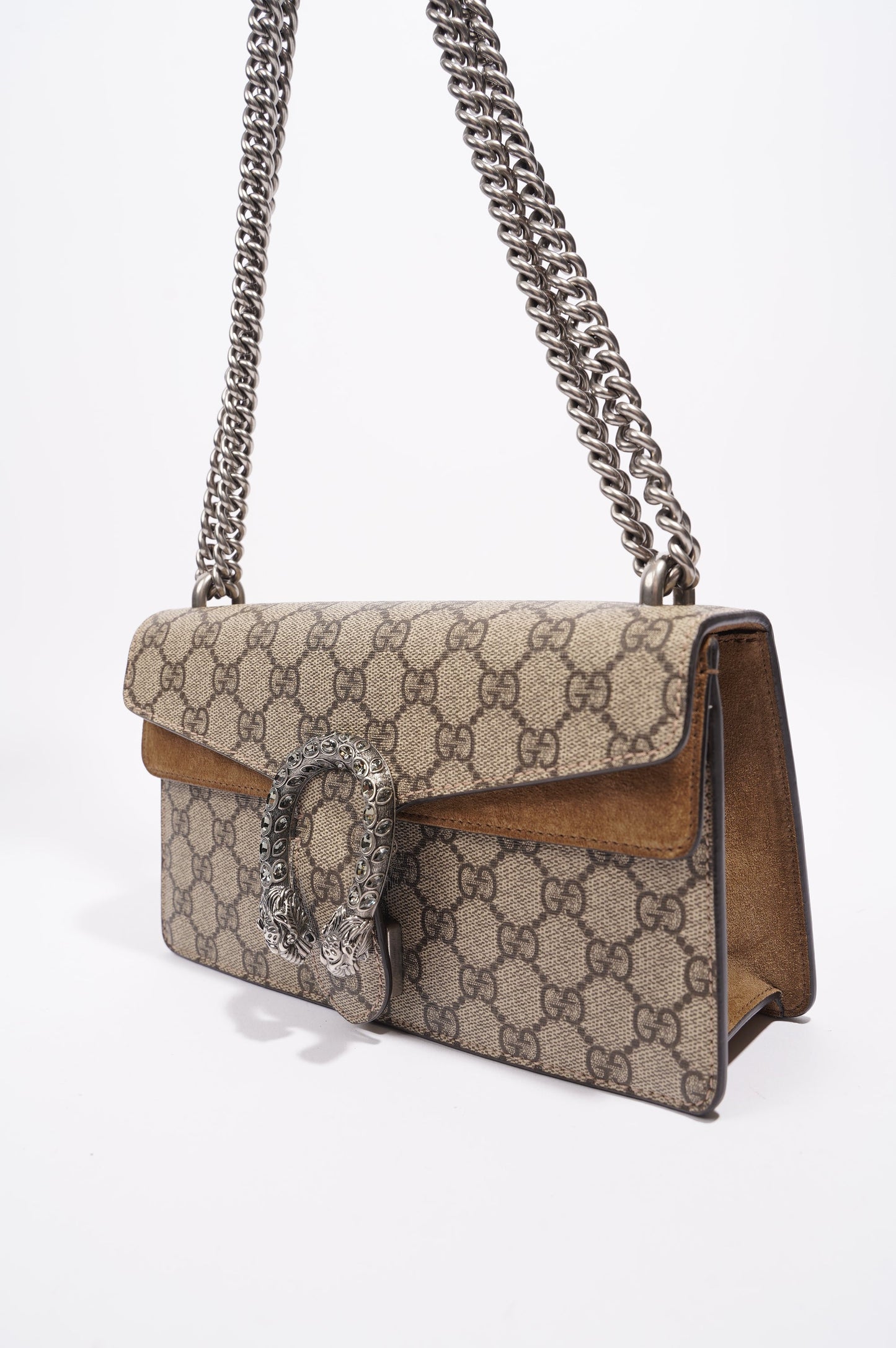 Gucci Womens Dionysus GG Rectangular Bag Supreme Canvas Small