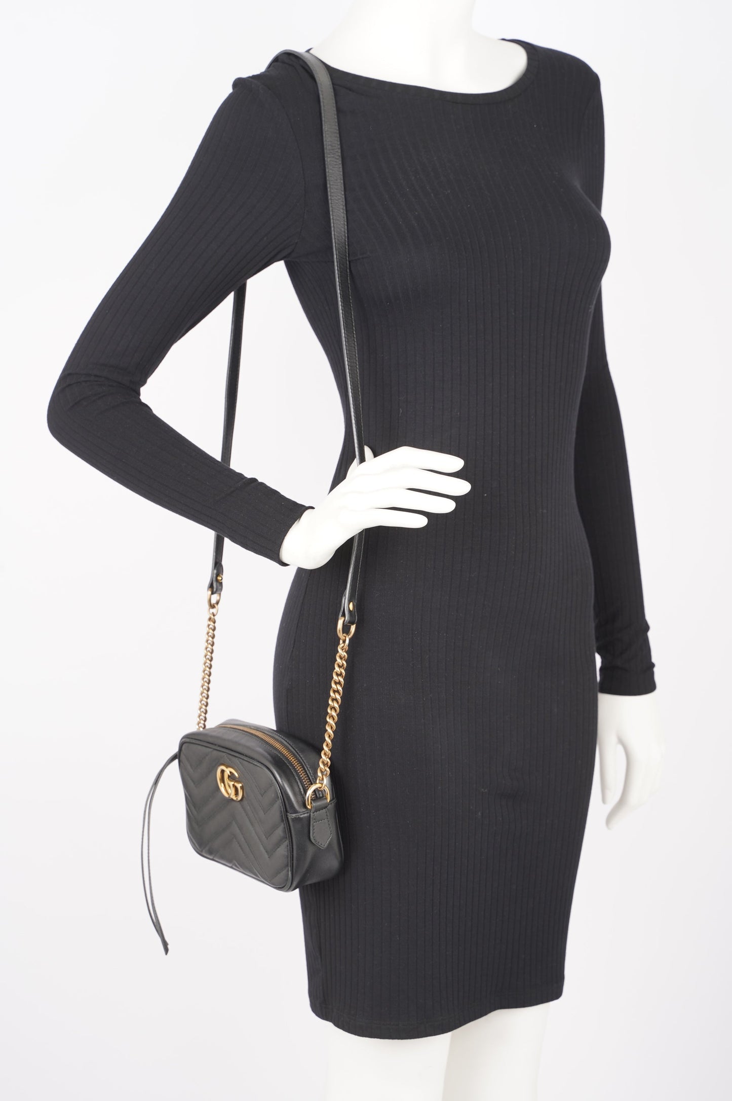 Gucci Womens GG Marmont Black Mini