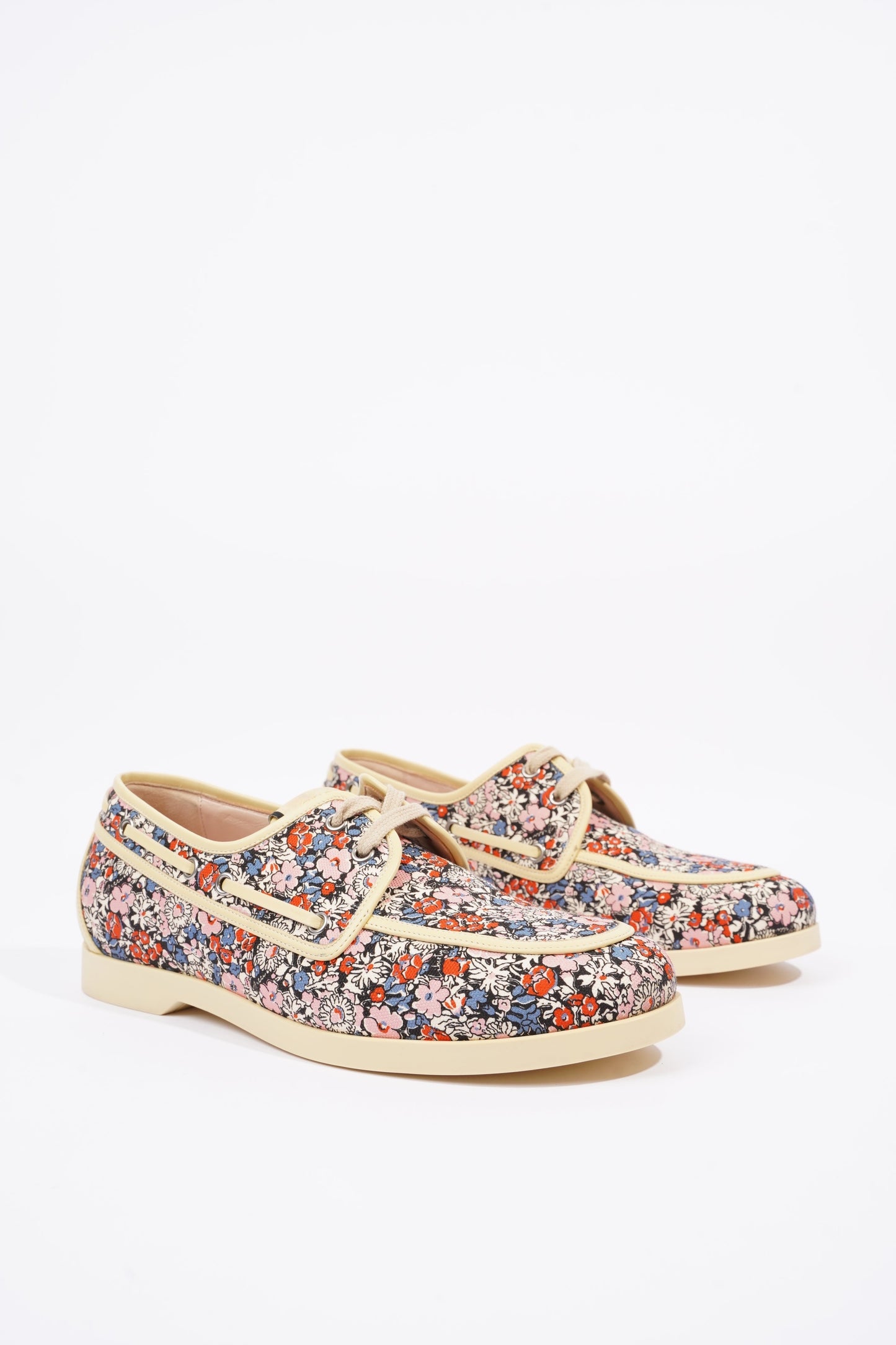 Gucci Mens Lace Up Boat Shoe Floral EU 41.5 / UK 7.5