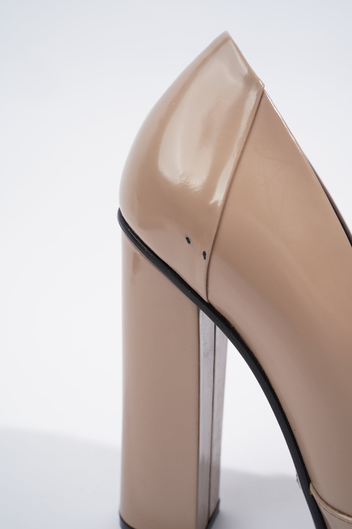 Gucci Horsebit Block Heel 130 Patent Camel EU 38 / UK 5