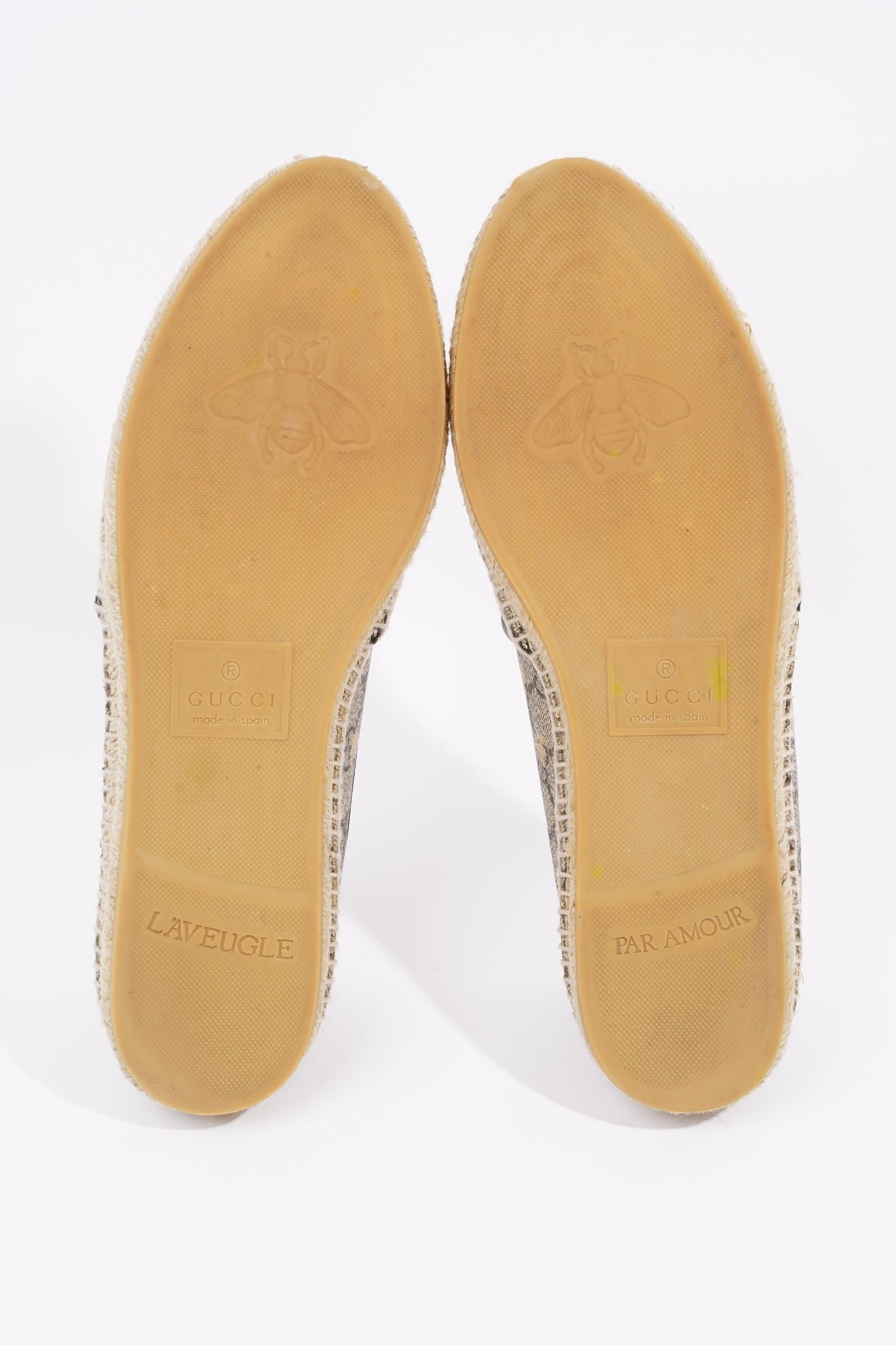 Gucci Mens Bee Espadrilles Beige / Gold EU 42 / UK 8