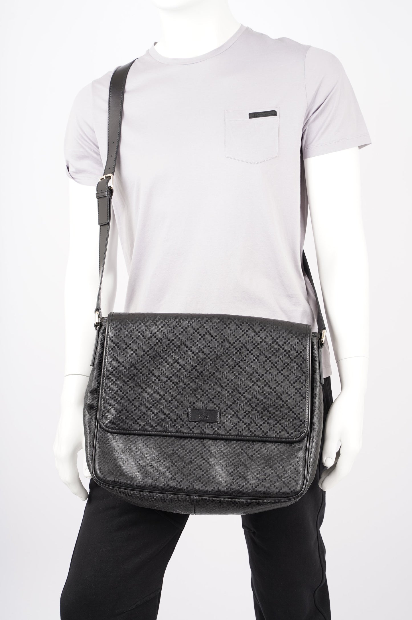Gucci Mens Shima Messenger Bag Black
