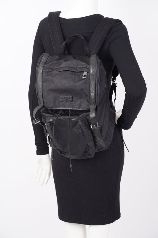 Gucci Vintage Nylon Backpack Black