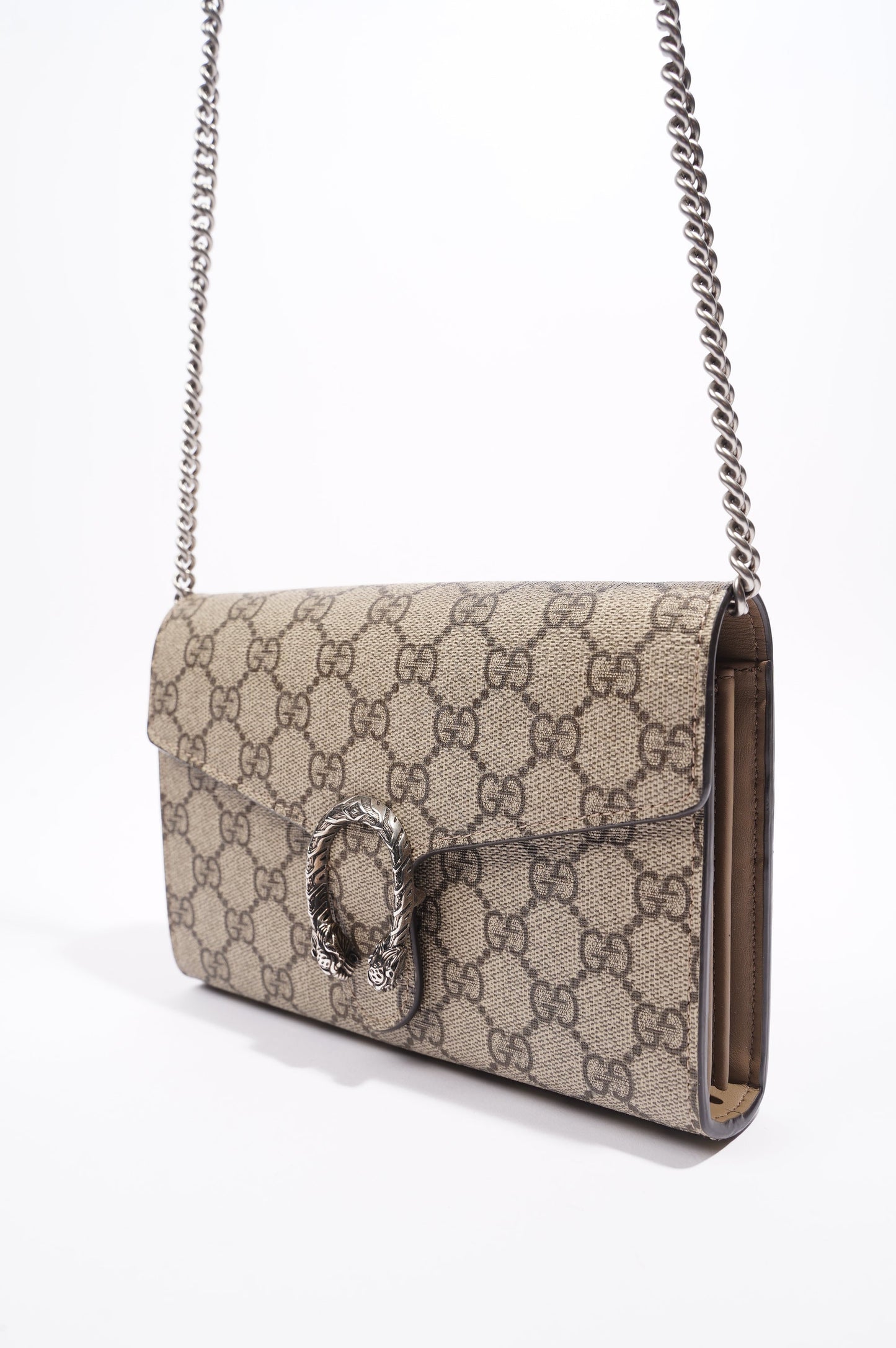 Gucci Dionysus GG Chain Wallet Supreme Canvas