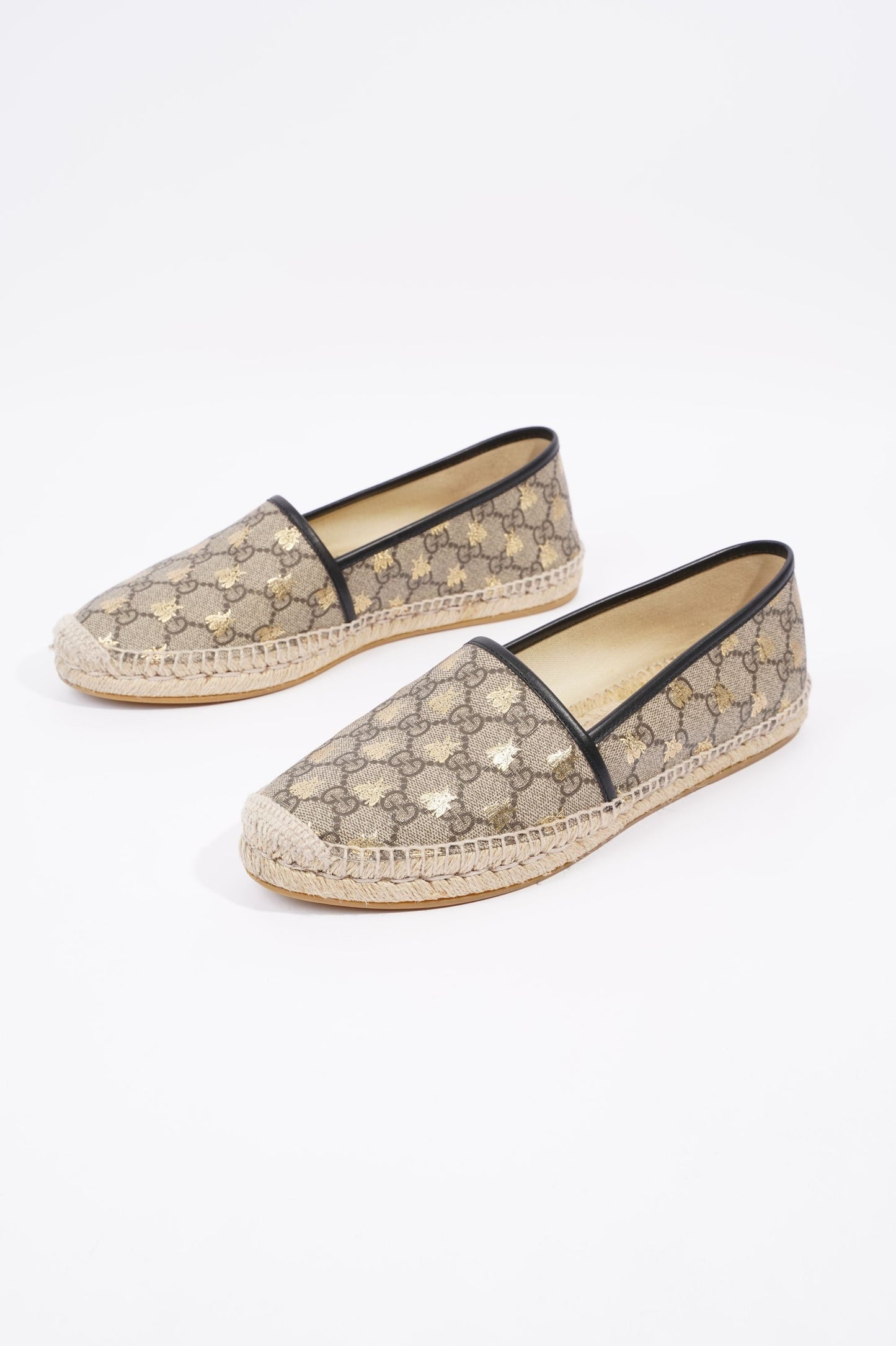 Gucci Mens Bee Espadrilles Beige / Gold EU 42 / UK 8