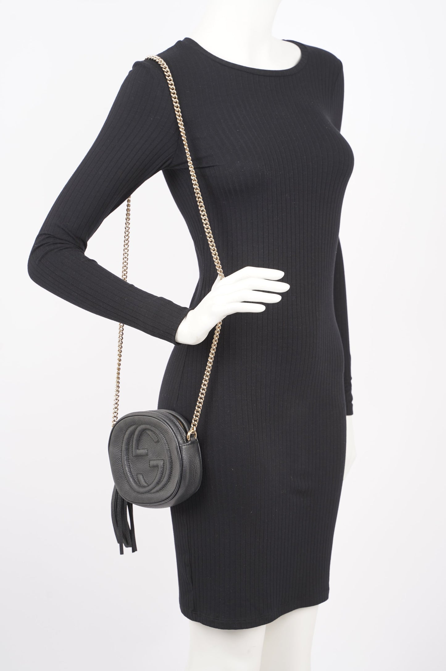 Gucci Womens Soho Chain Bag Black Mini