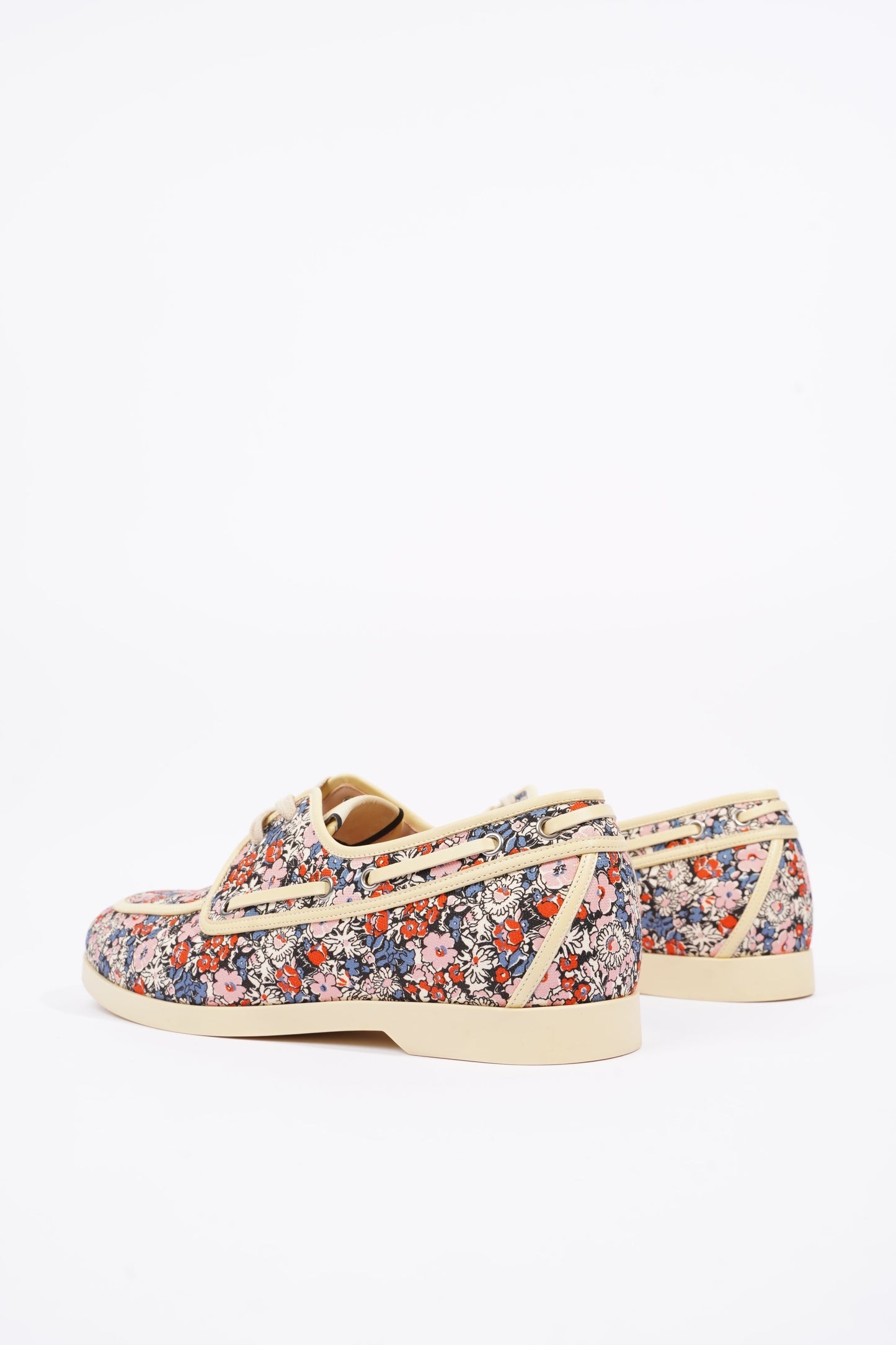 Gucci Mens Lace Up Boat Shoe Floral EU 41.5 / UK 7.5
