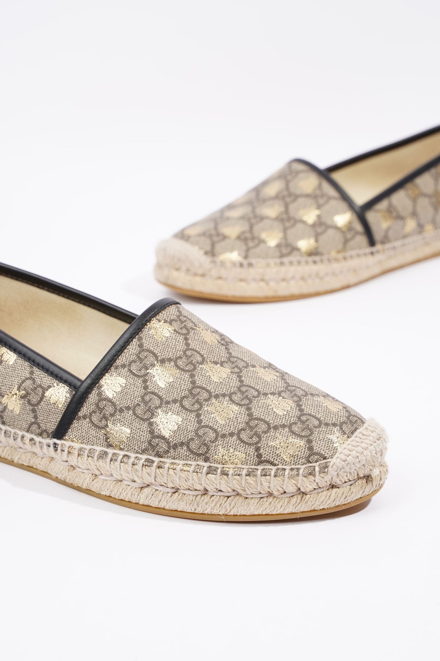 Gucci Mens Bee Espadrilles Beige / Gold EU 42 / UK 8