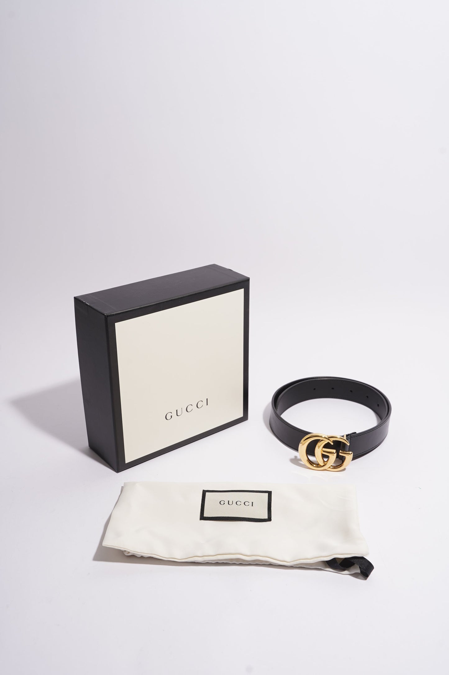 Gucci Mens Marmont Belt Black / Gold 70cm / 28"