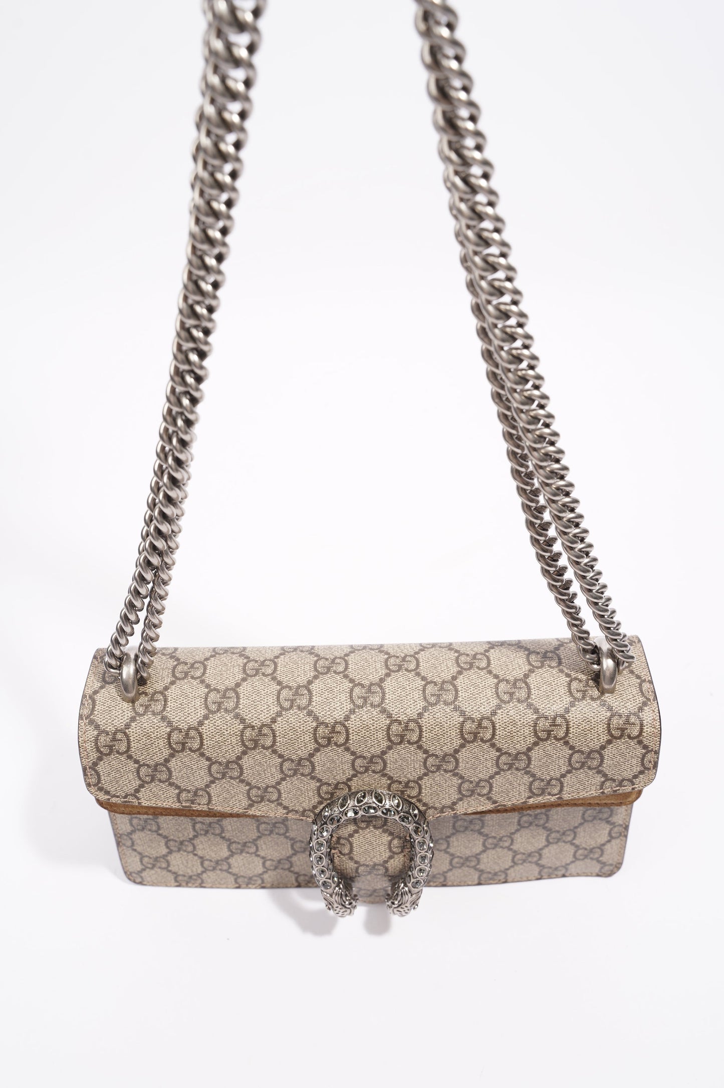 Gucci Womens Dionysus GG Rectangular Bag Supreme Canvas Small
