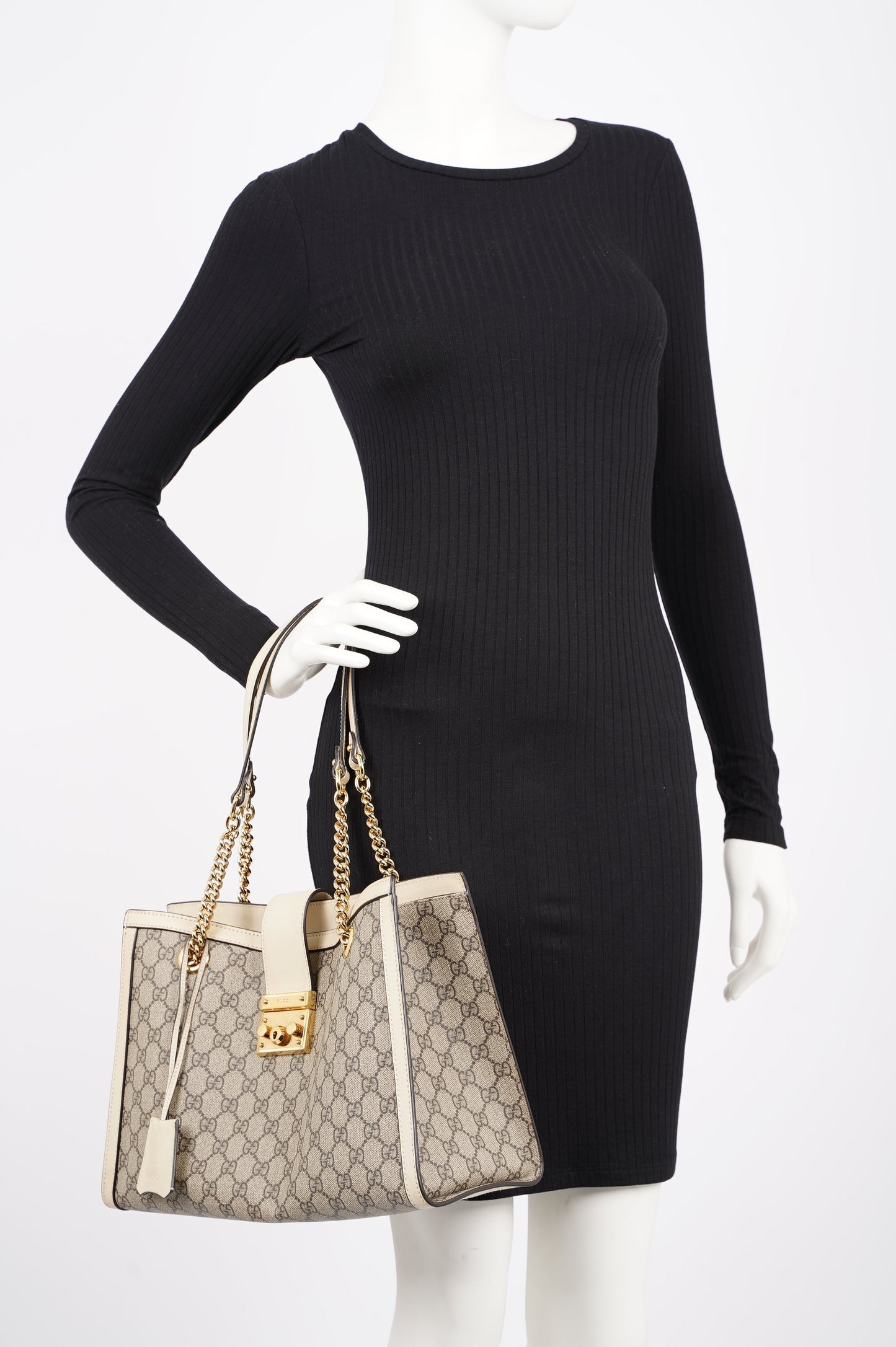 Gucci Womens Padlock Bag Supreme / White Medium