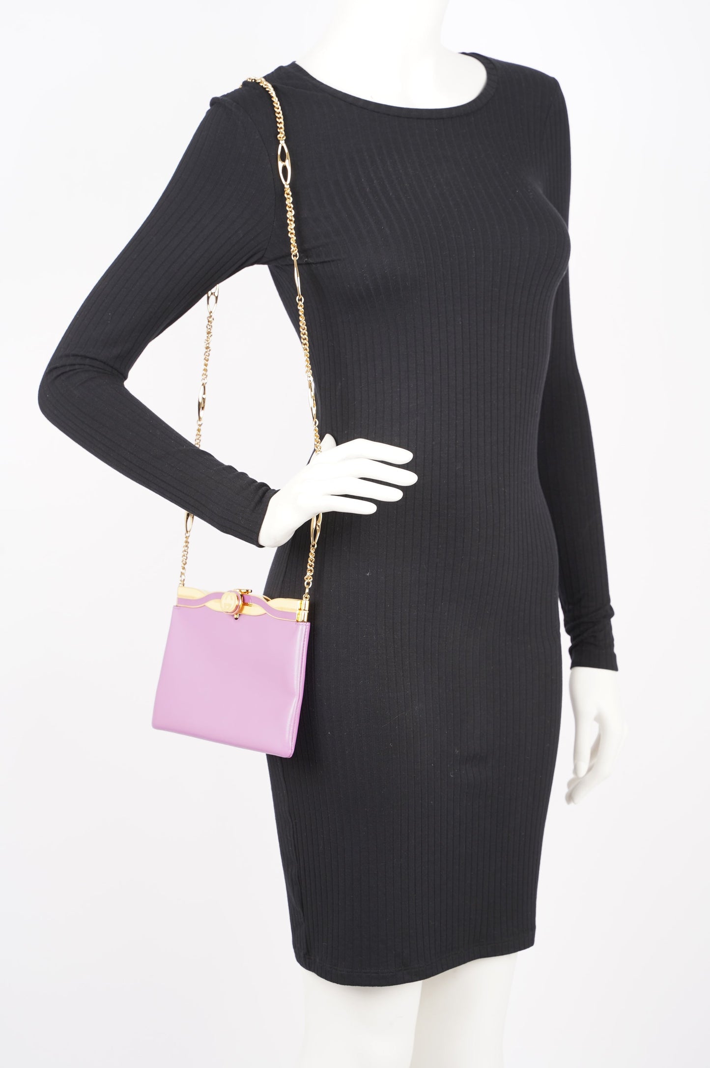 Gucci Womens Broadway Evening Bag Lilac