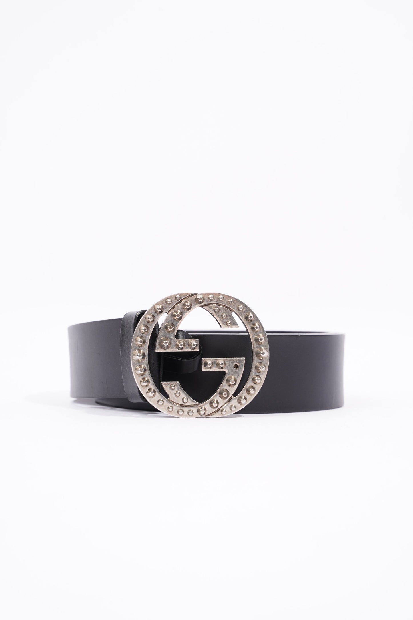 Gucci Oversized Interlock GG Belt Black Leather 30