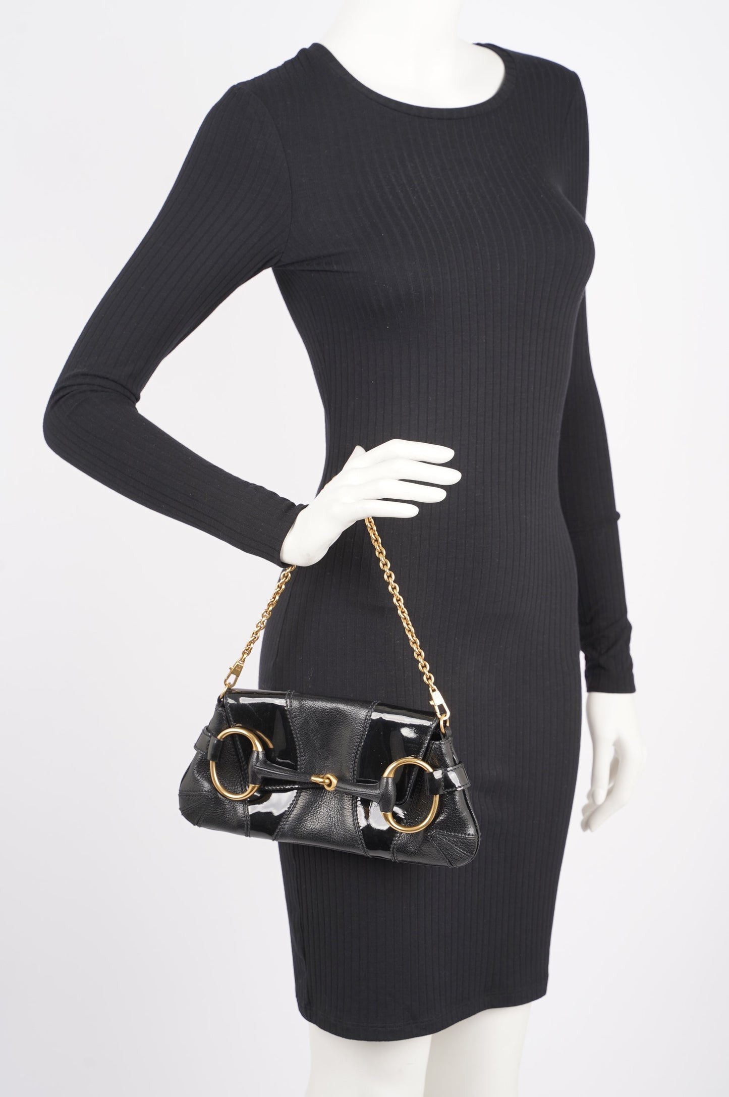 Gucci Womens Horsebit Vintage Tom Ford Bag Black