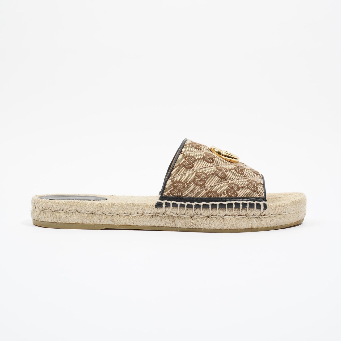 Gucci Womens GG Matelasse Canvas Espadrille Sandal Supreme EU 41 / UK 8