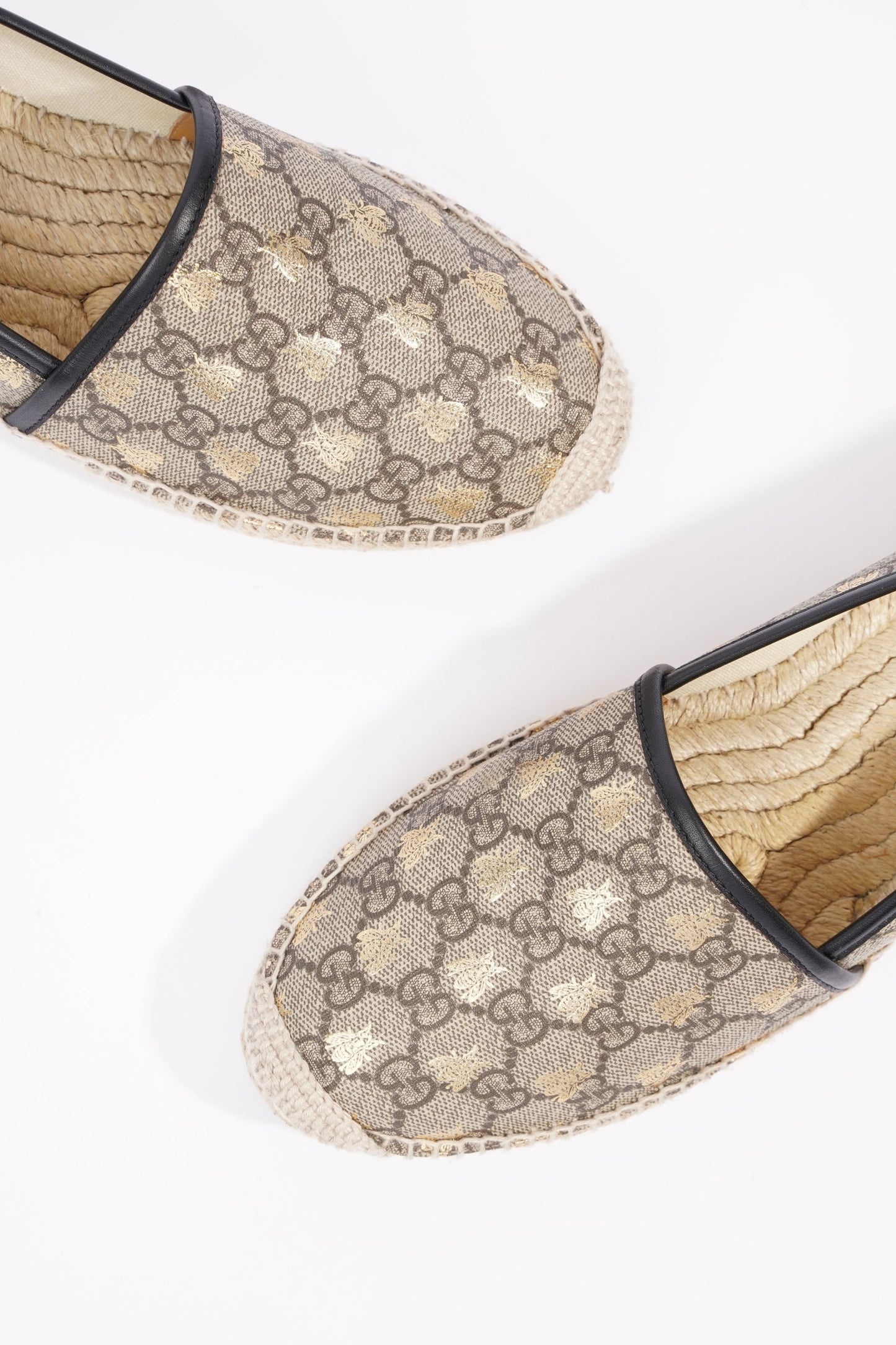 Gucci Mens Bee Espadrilles Beige / Gold EU 42 / UK 8