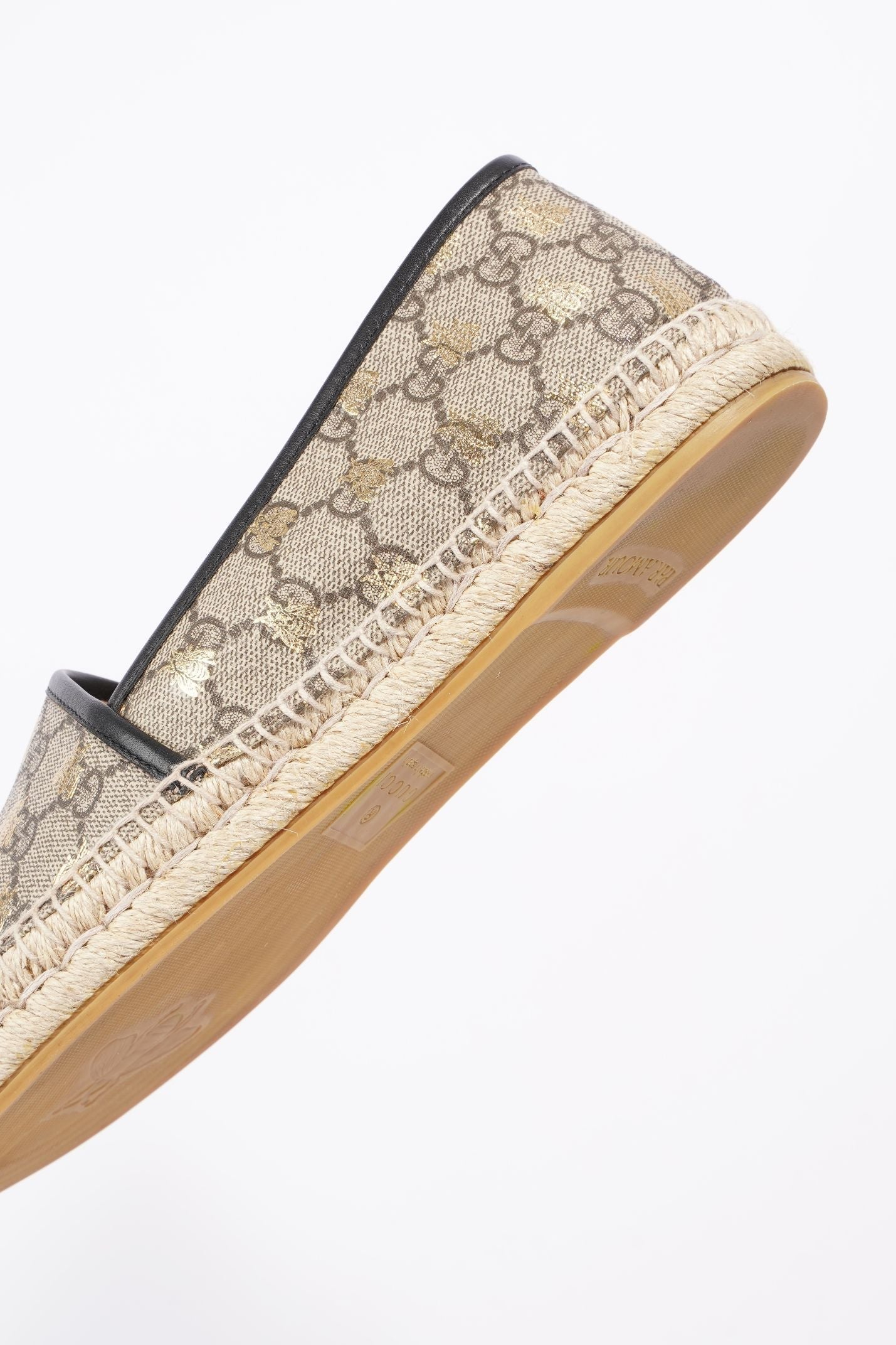 Gucci Mens Bee Espadrilles Beige / Gold EU 42 / UK 8