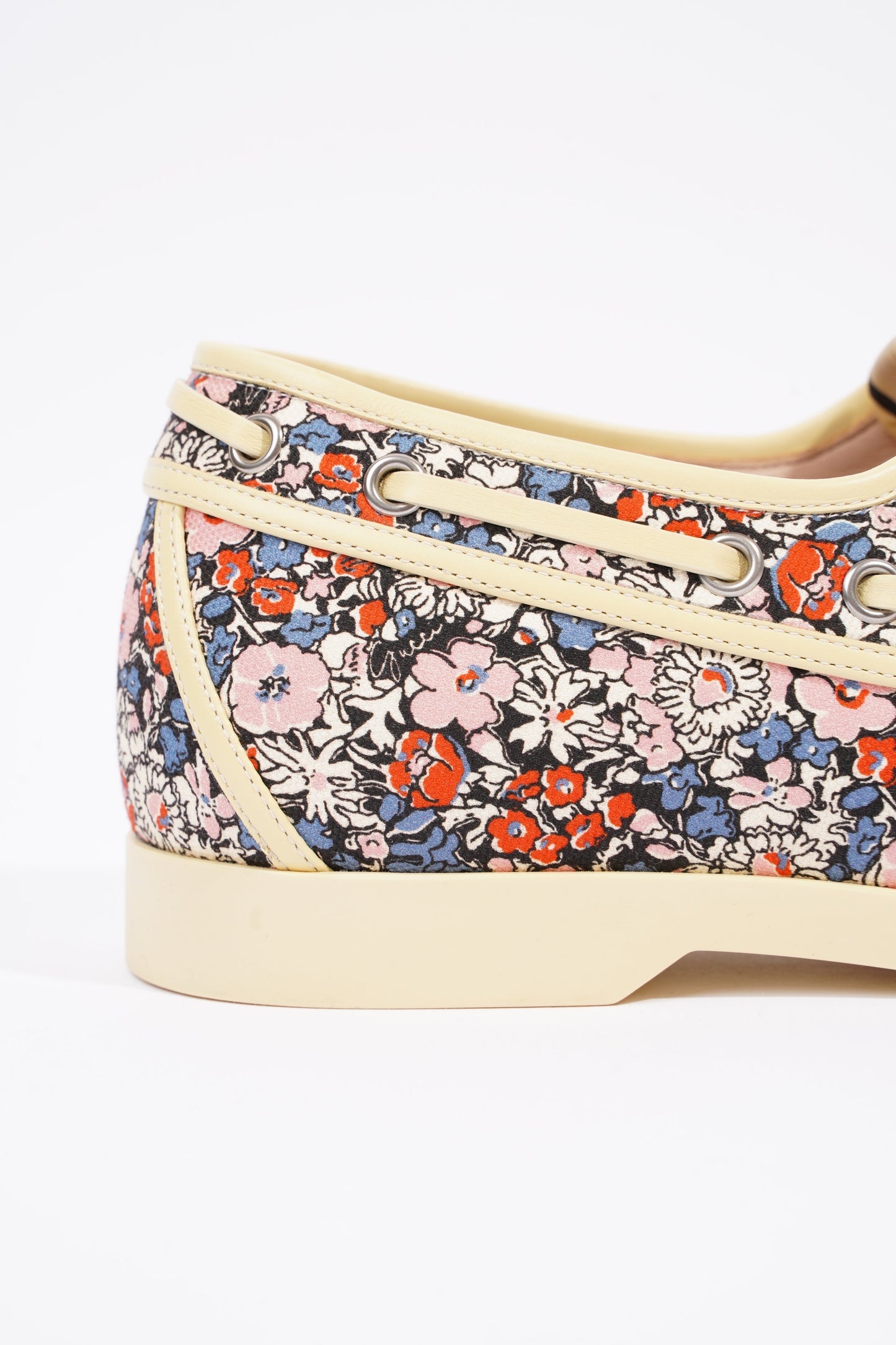 Gucci Mens Lace Up Boat Shoe Floral EU 41.5 / UK 7.5