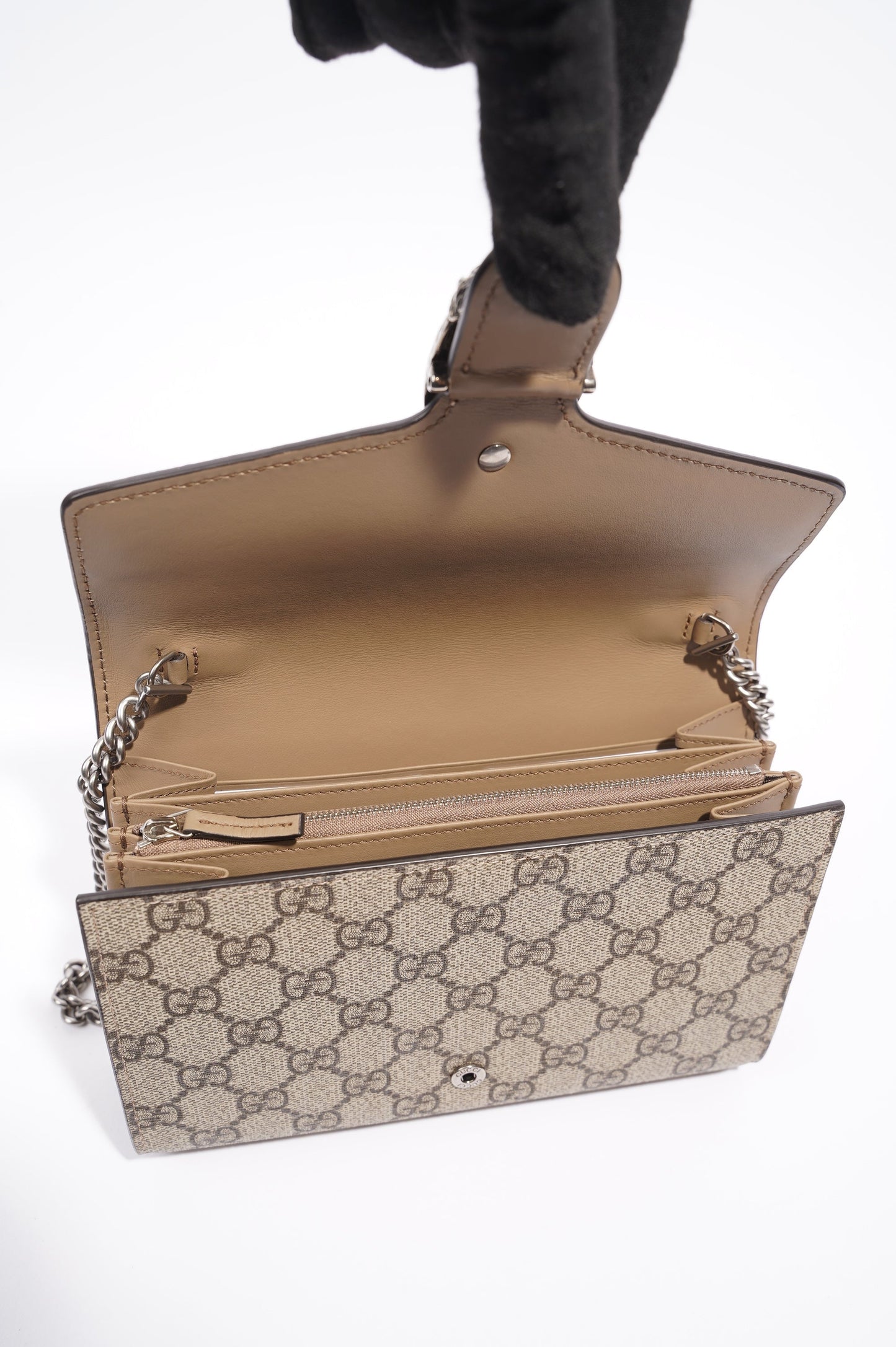 Gucci Dionysus GG Chain Wallet Supreme Canvas