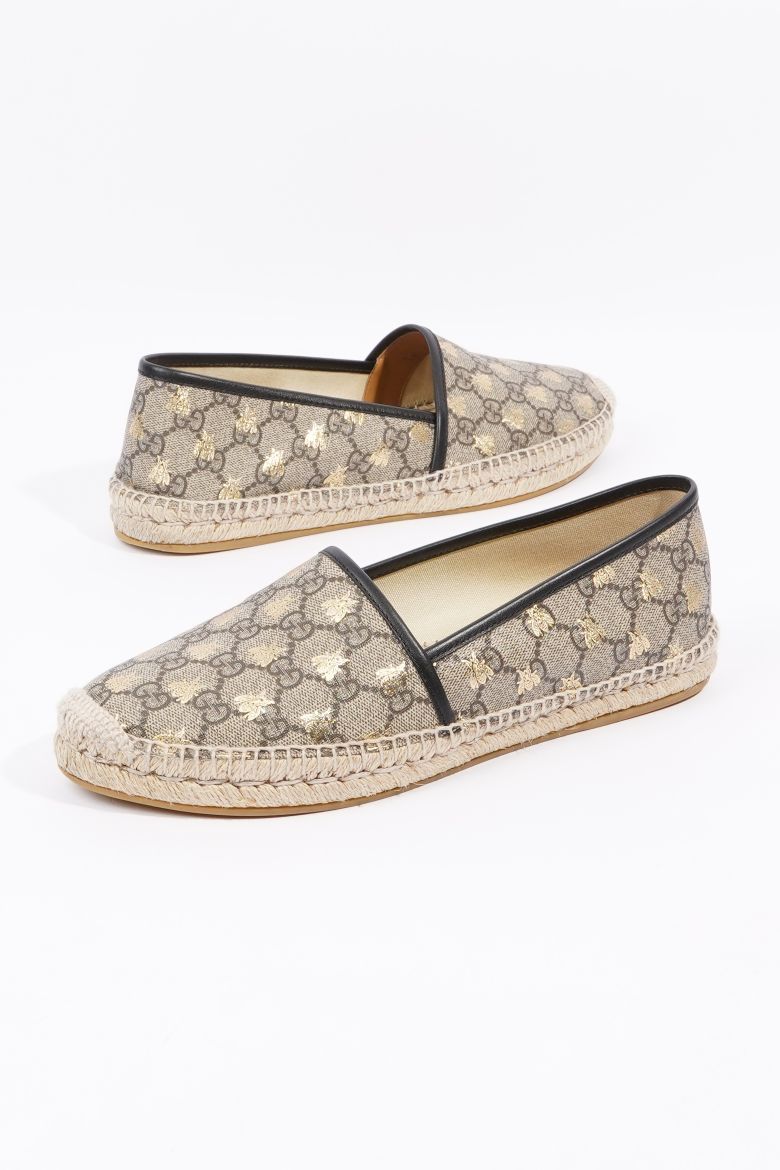 Gucci Mens Bee Espadrilles Beige / Gold EU 42 / UK 8