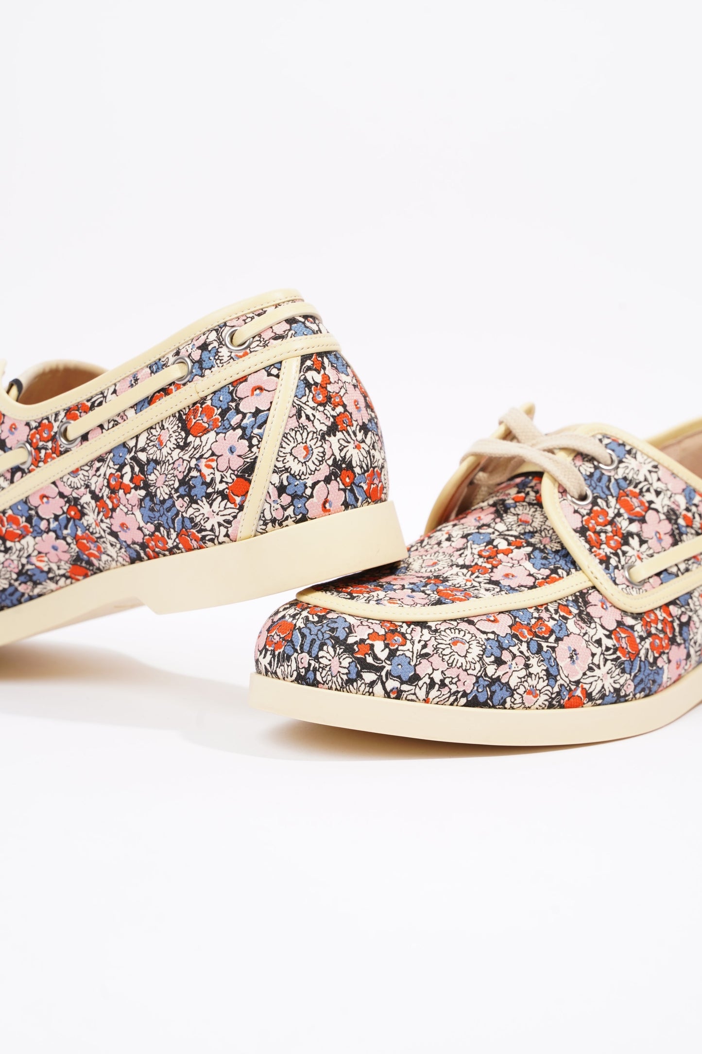 Gucci Mens Lace Up Boat Shoe Floral EU 41.5 / UK 7.5