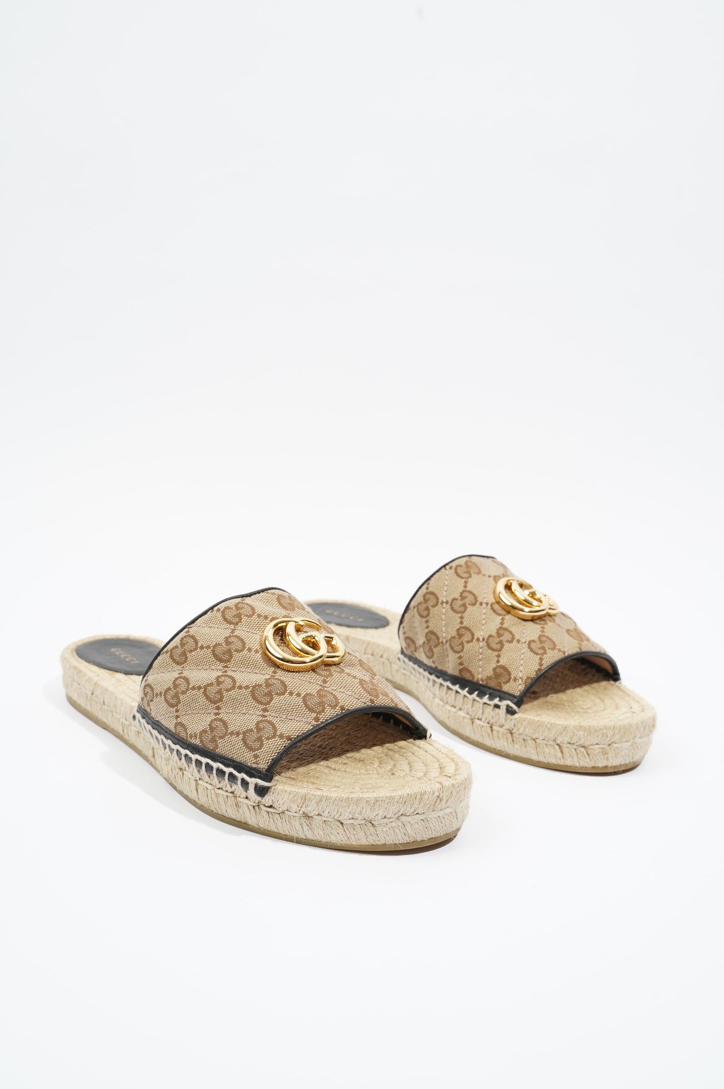 Gucci Womens GG Matelasse Canvas Espadrille Sandal Supreme EU 41 / UK 8