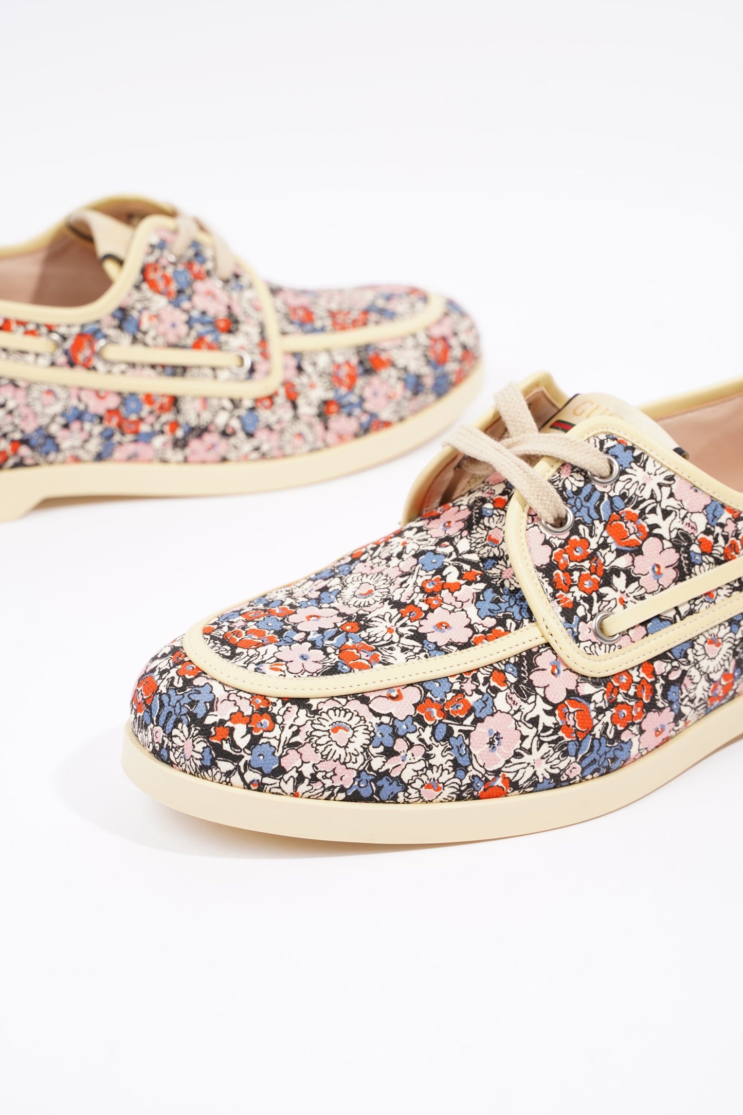 Gucci Mens Lace Up Boat Shoe Floral EU 41.5 / UK 7.5
