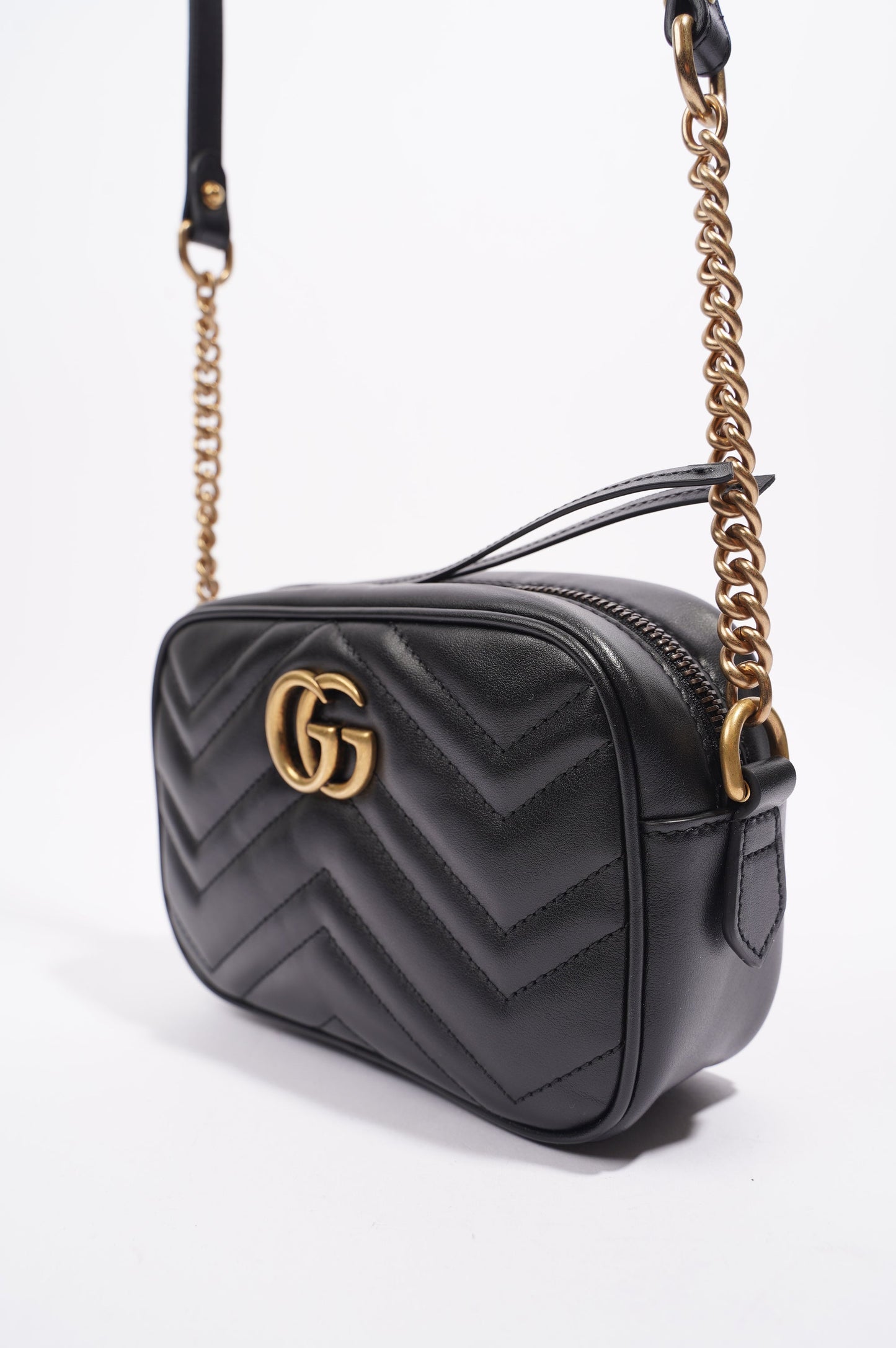 Gucci Womens Marmont Zip Black Mini
