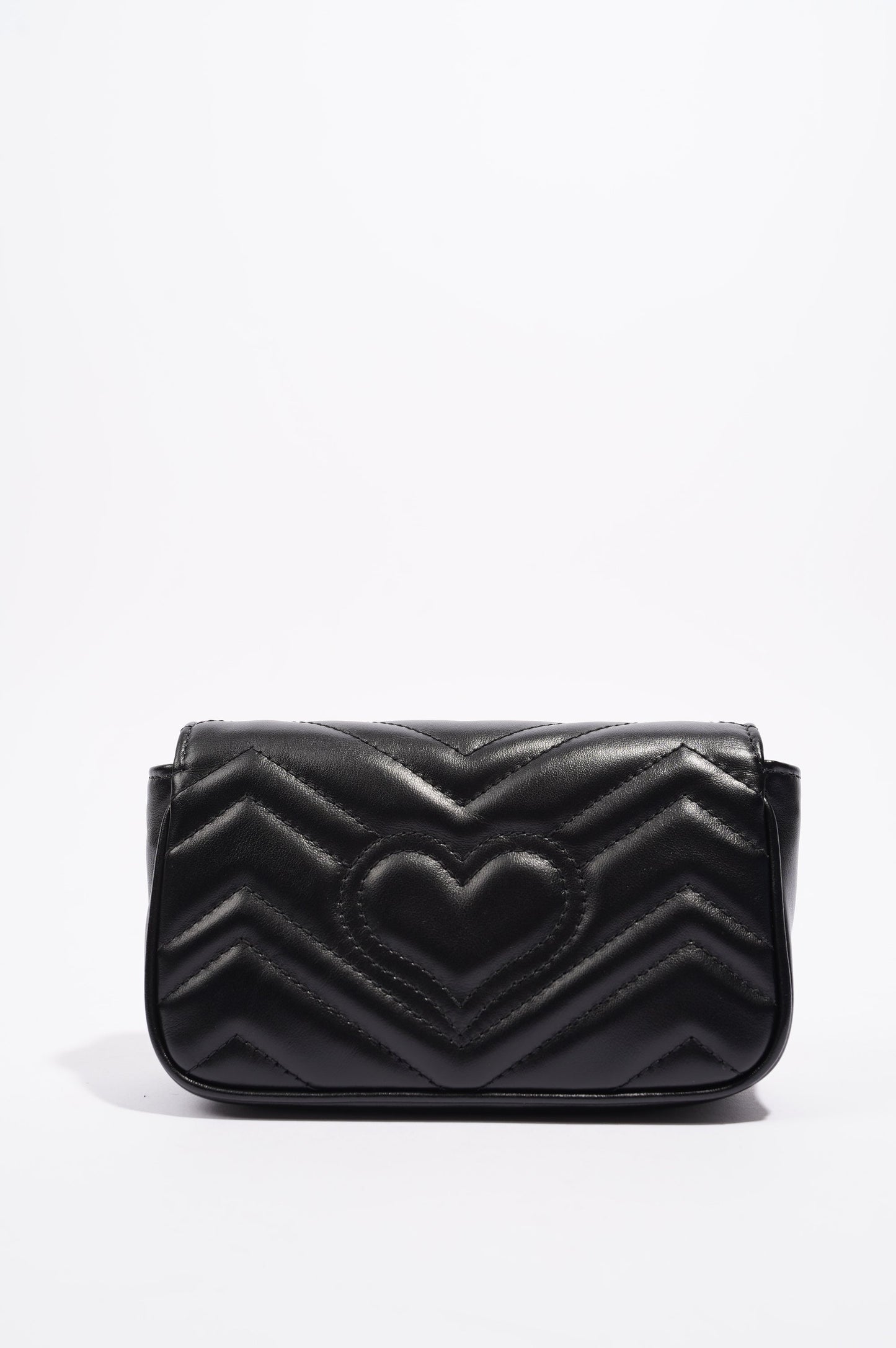 Gucci Womens Marmont Flap Black / Gold Super Mini