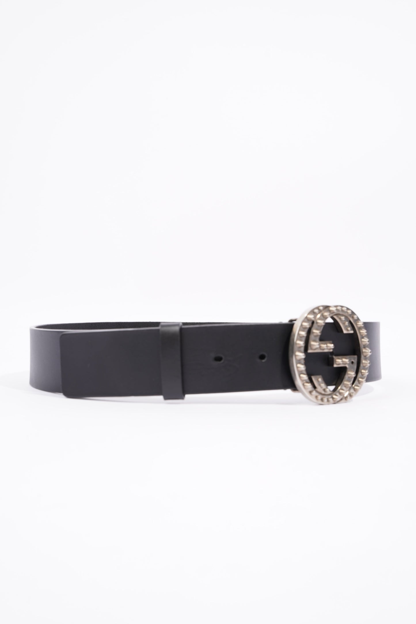 Gucci Oversized Interlock GG Belt Black Leather 30