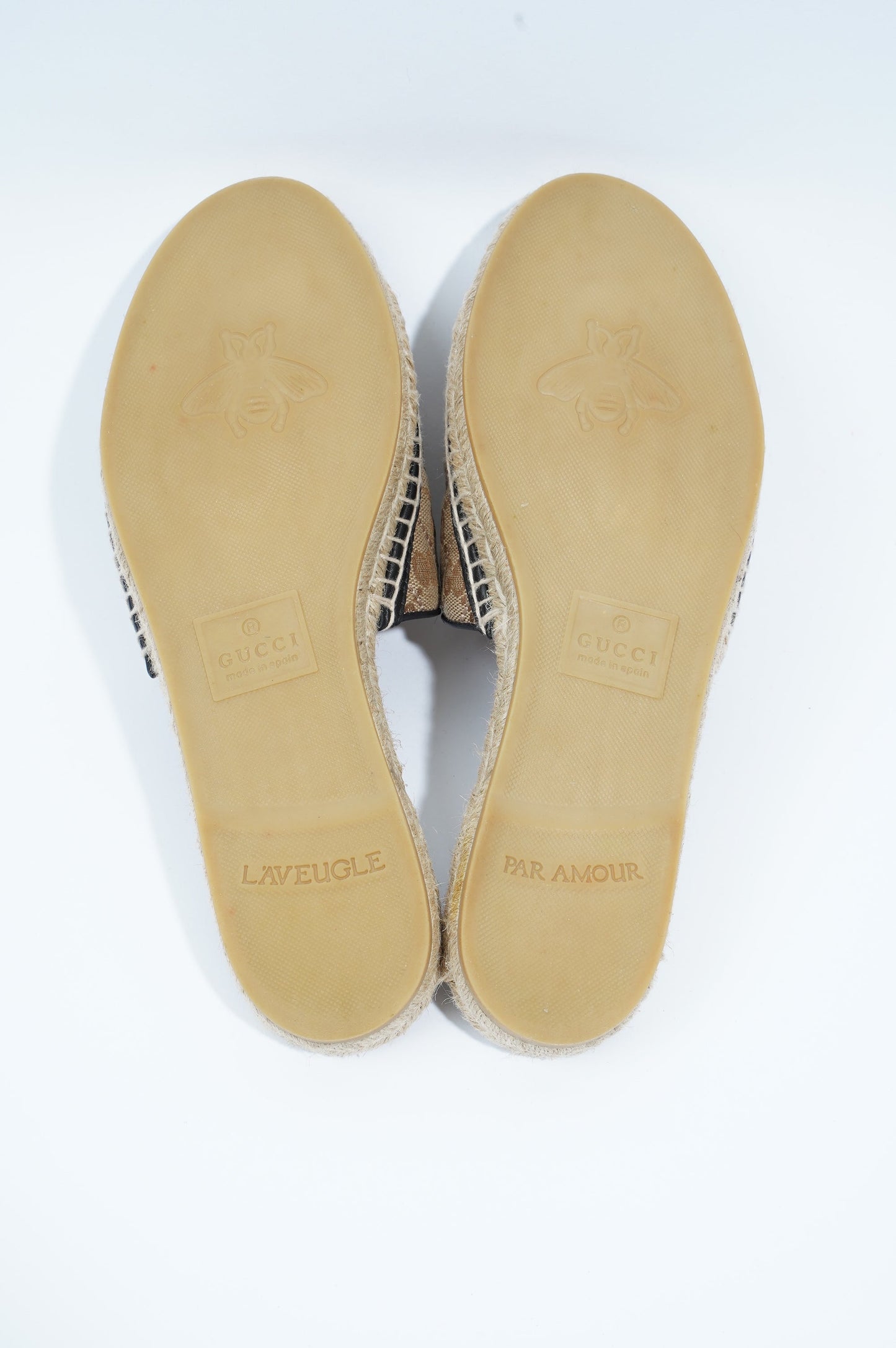 Gucci Womens GG Matelasse Canvas Espadrille Sandal Supreme EU 41 / UK 8