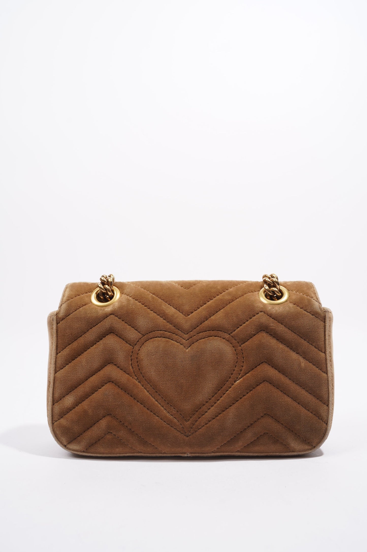 Gucci Womens GG Marmont Flap Bag Caramel Small