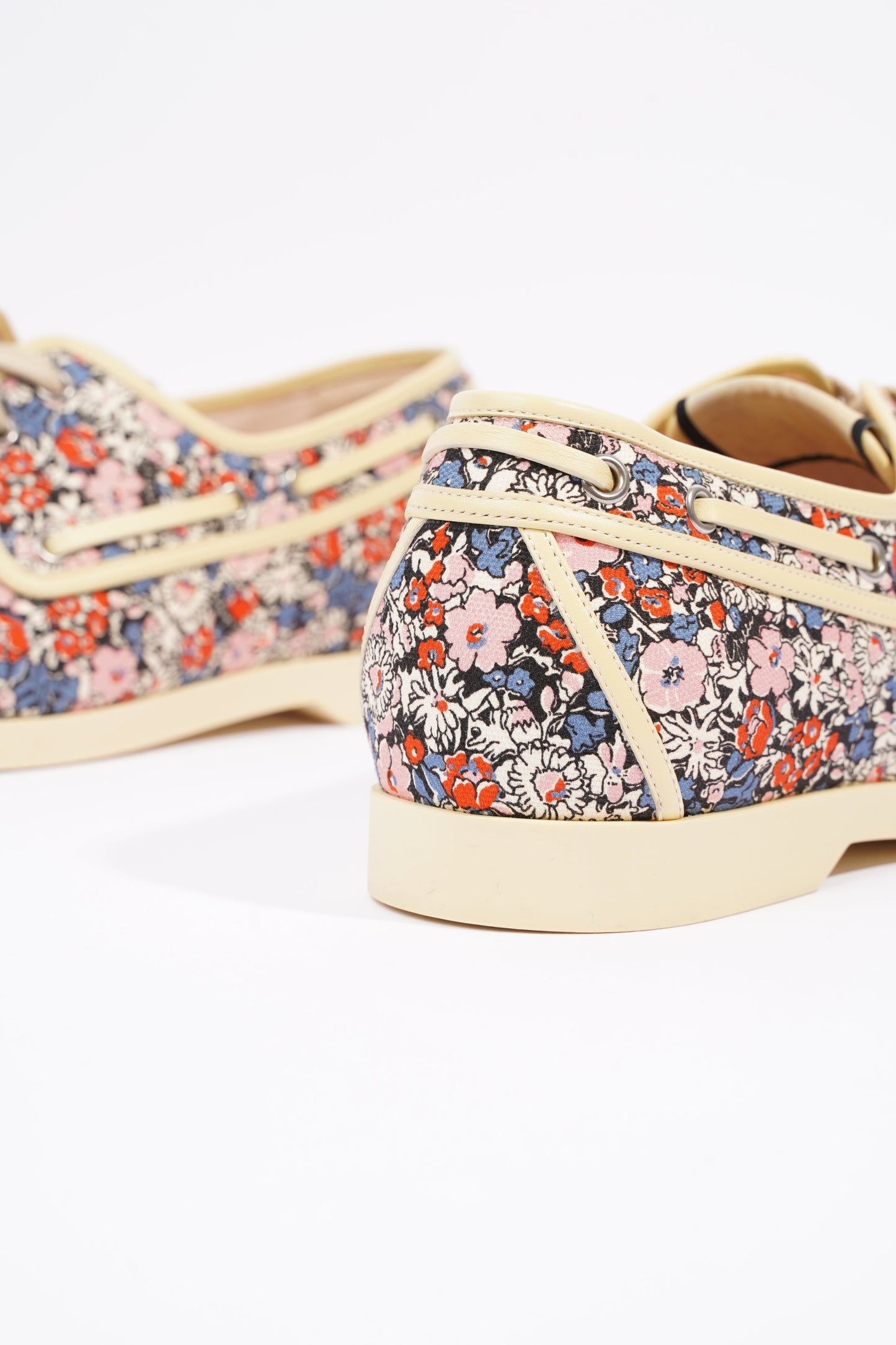 Gucci Mens Lace Up Boat Shoe Floral EU 41.5 / UK 7.5