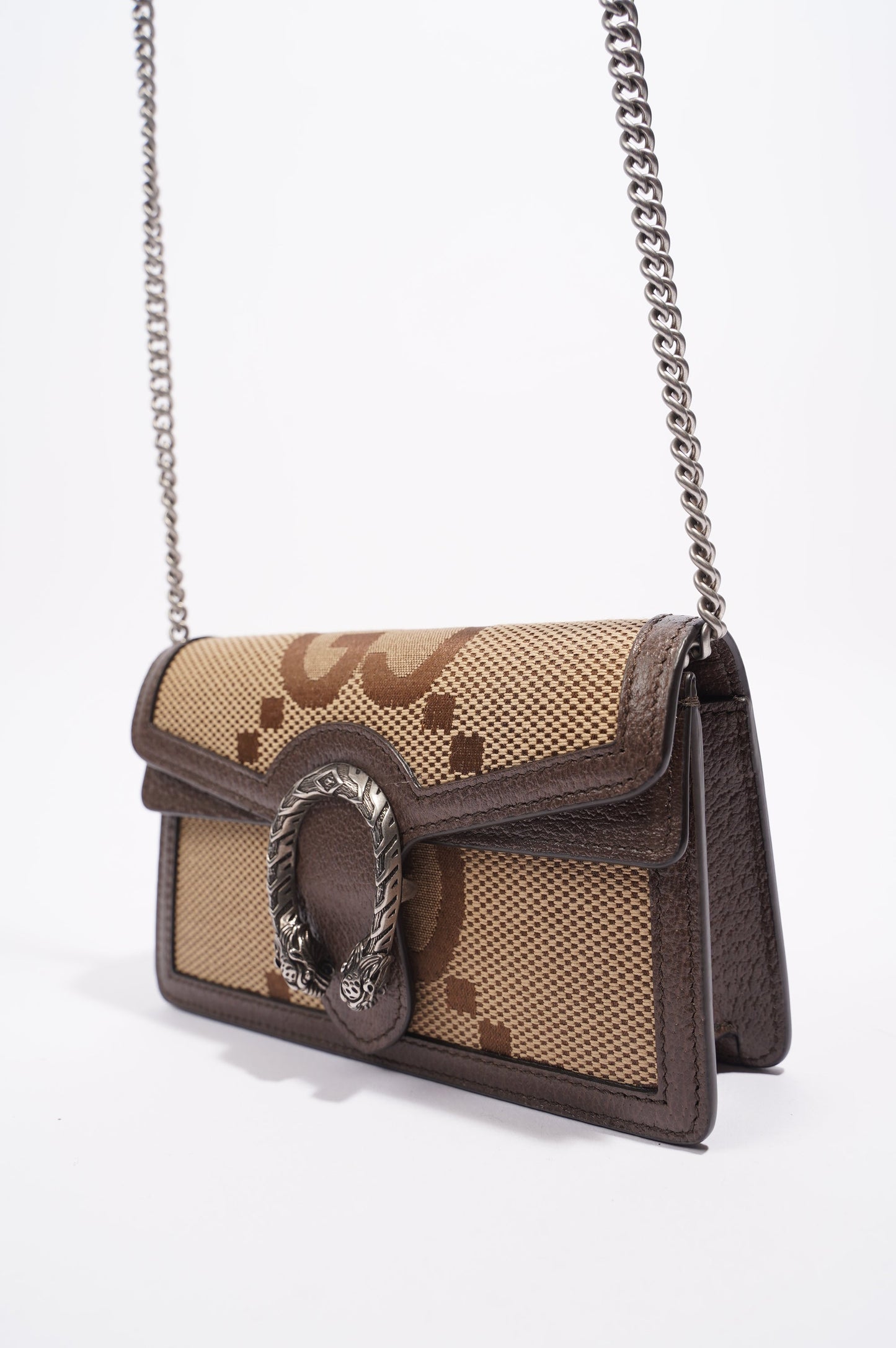 Gucci Womens Dionysus Bag Monogram Canvas / Leather Super Mini