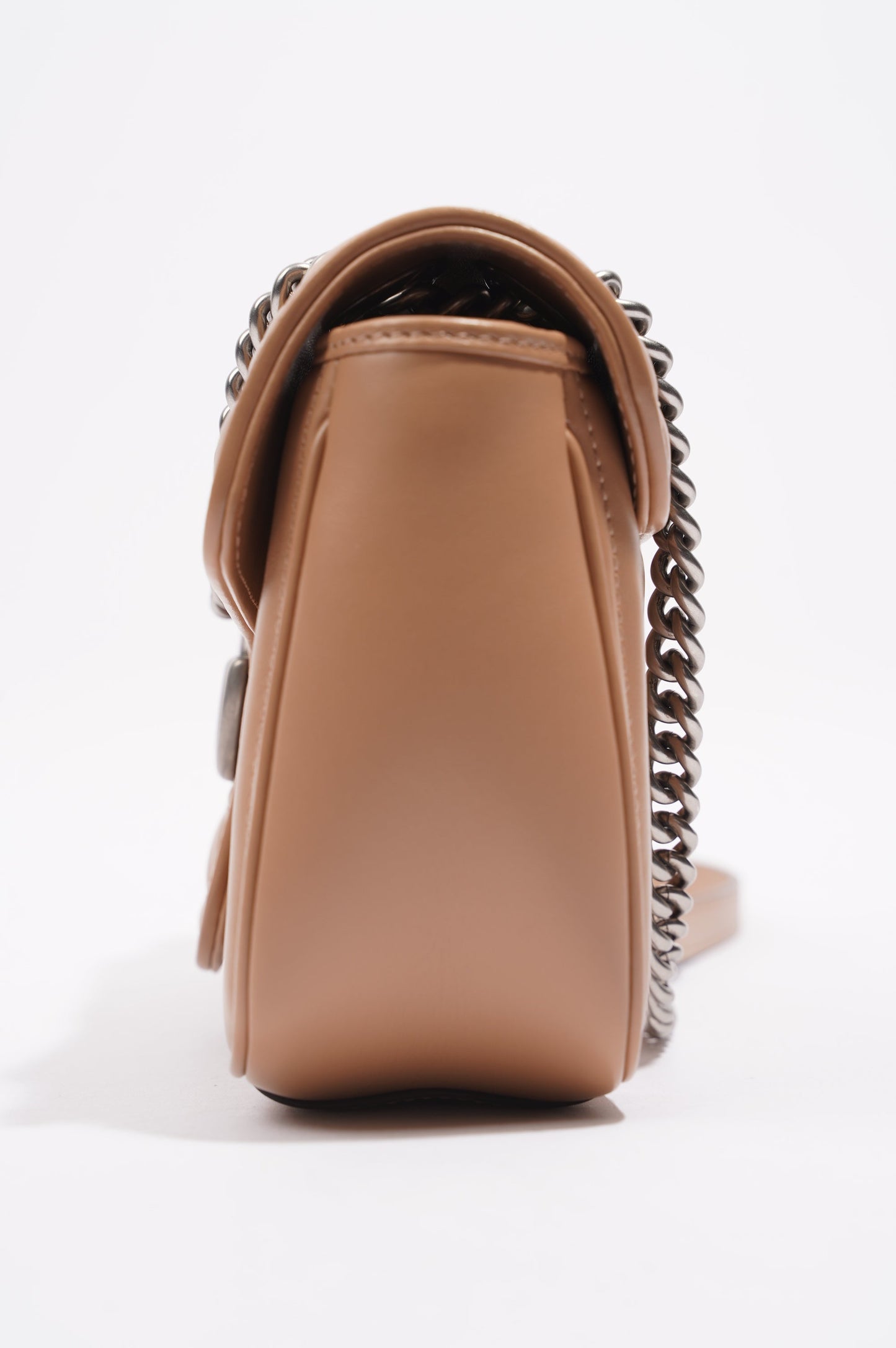 Gucci Womens GG Marmont Bag Nude Leather Small