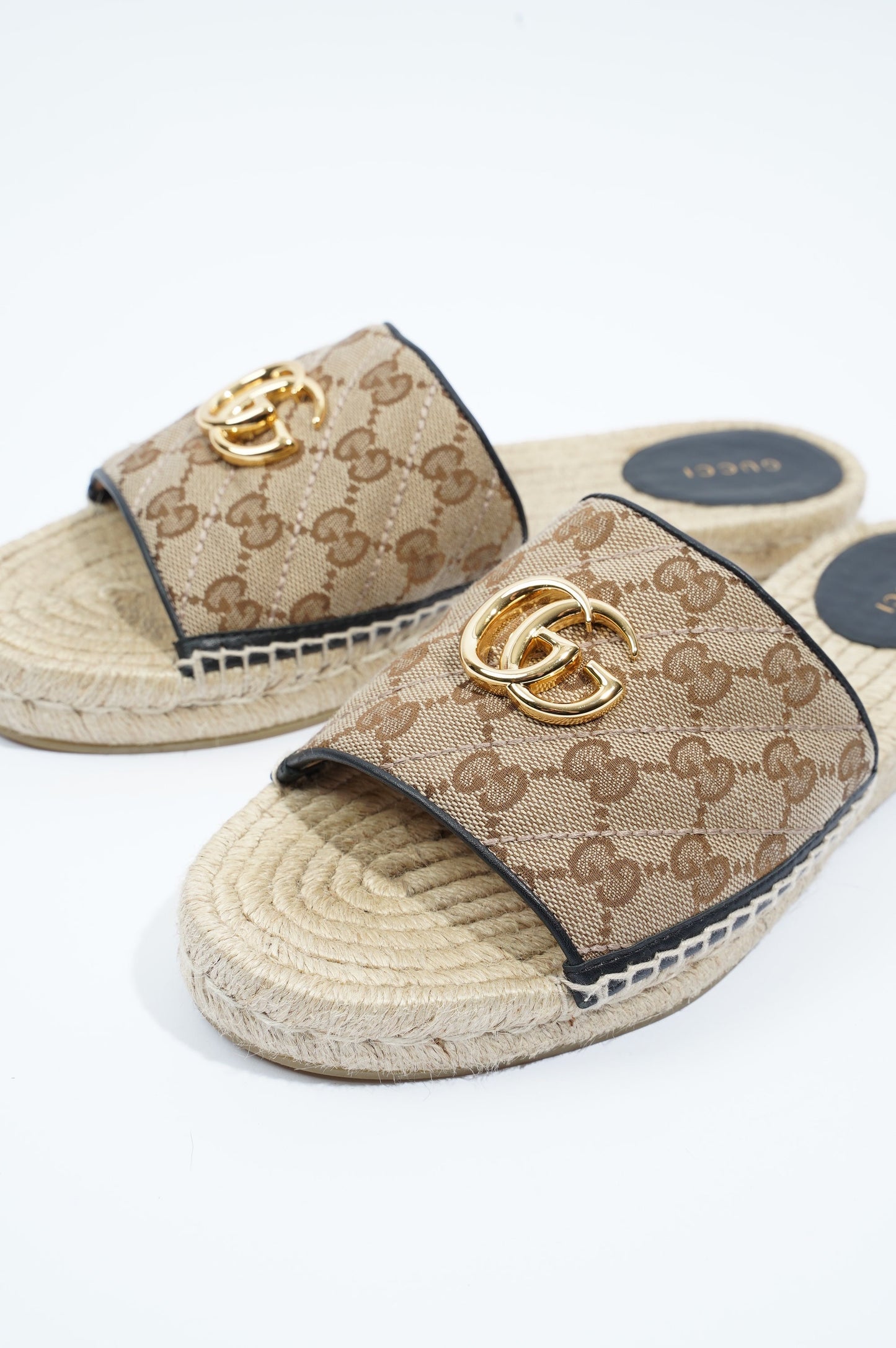 Gucci Womens GG Matelasse Canvas Espadrille Sandal Supreme EU 41 / UK 8