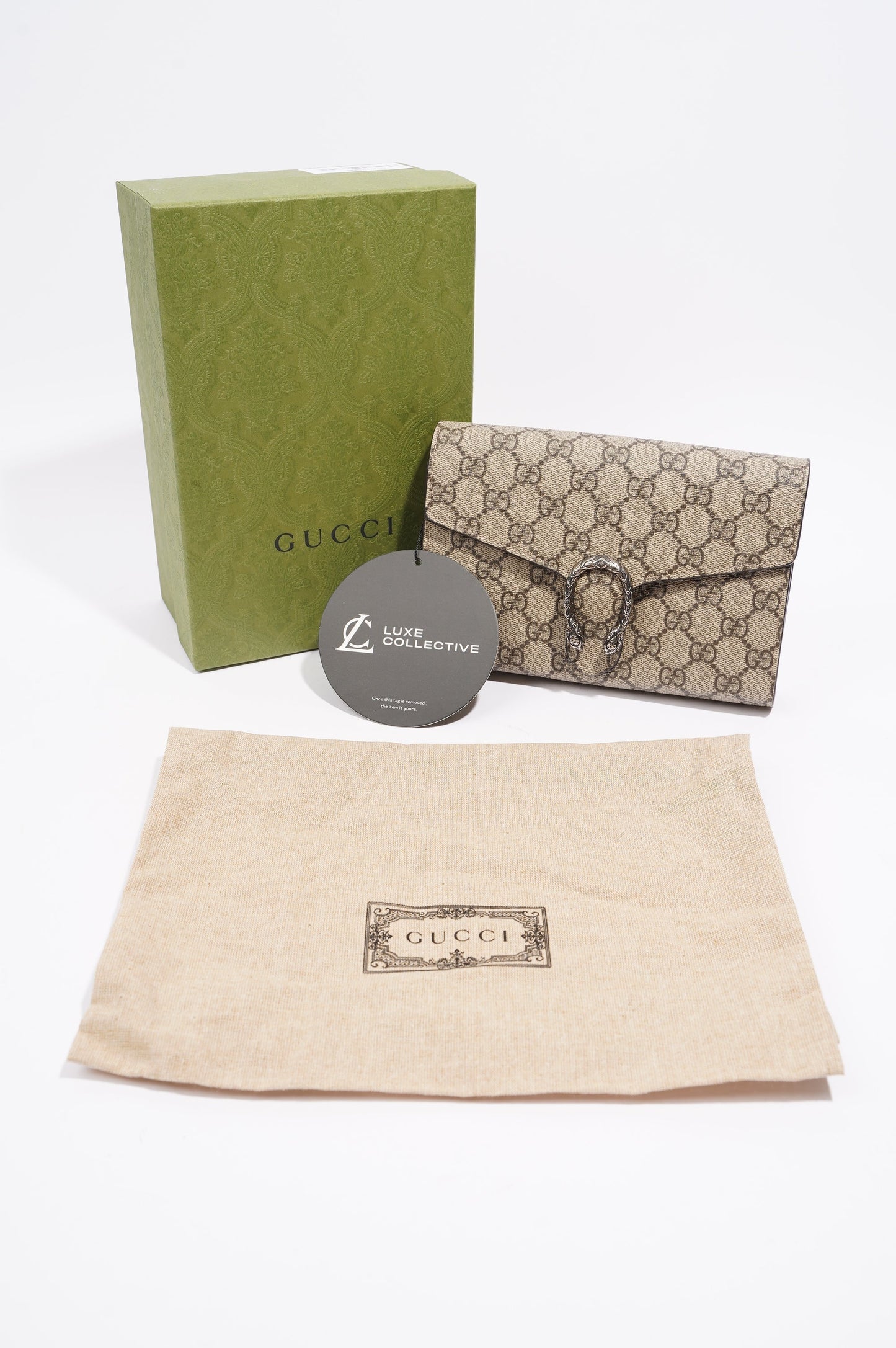 Gucci Dionysus GG Chain Wallet Supreme Canvas